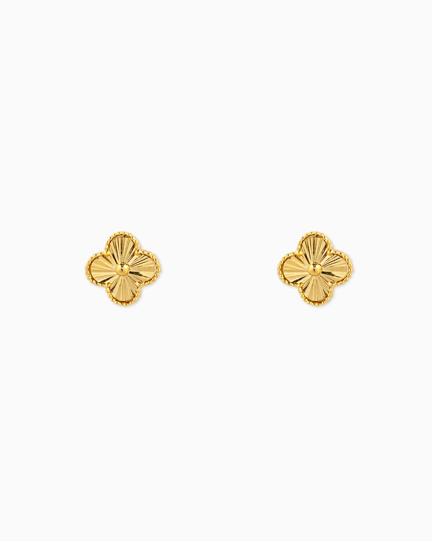 Sunburst Cut Clover Earrings