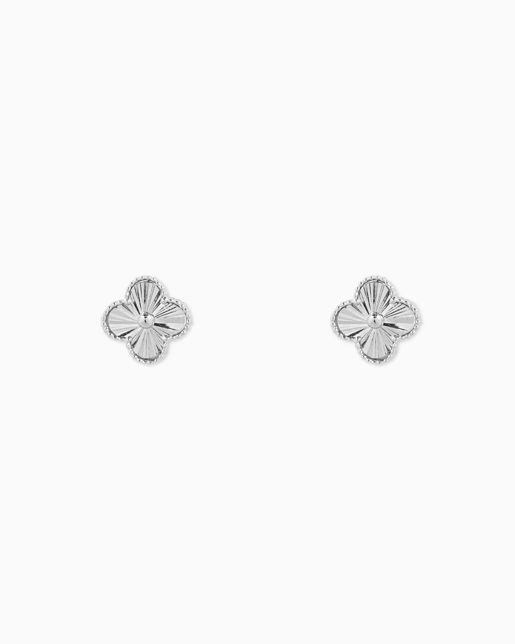 Sunburst Cut Clover Earrings