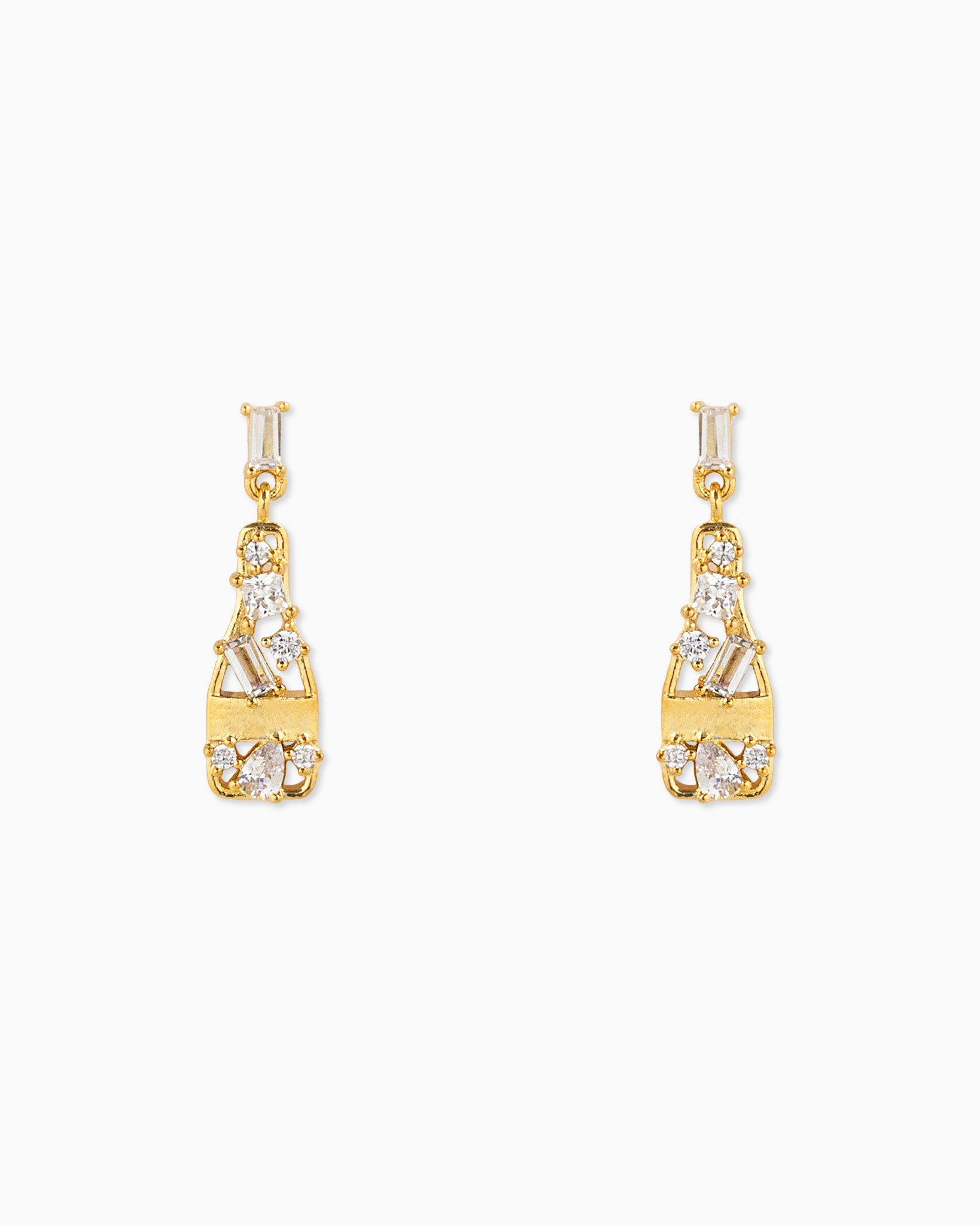 Multi Pave Champagne Drop Earrings