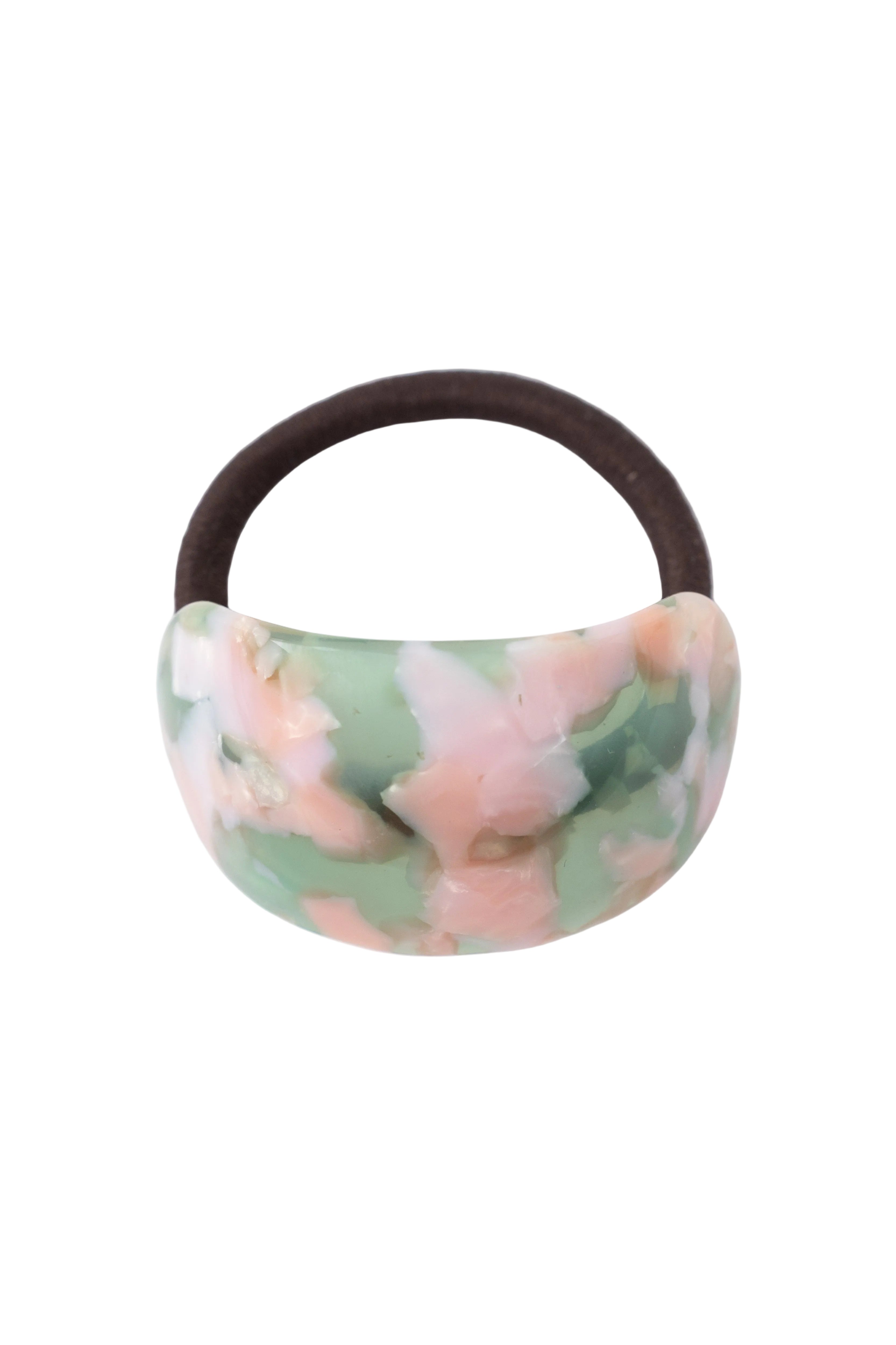 Artisan Acetate Hair Tie with Premium Marble and Tortoise Patterns 3PCS SET-5