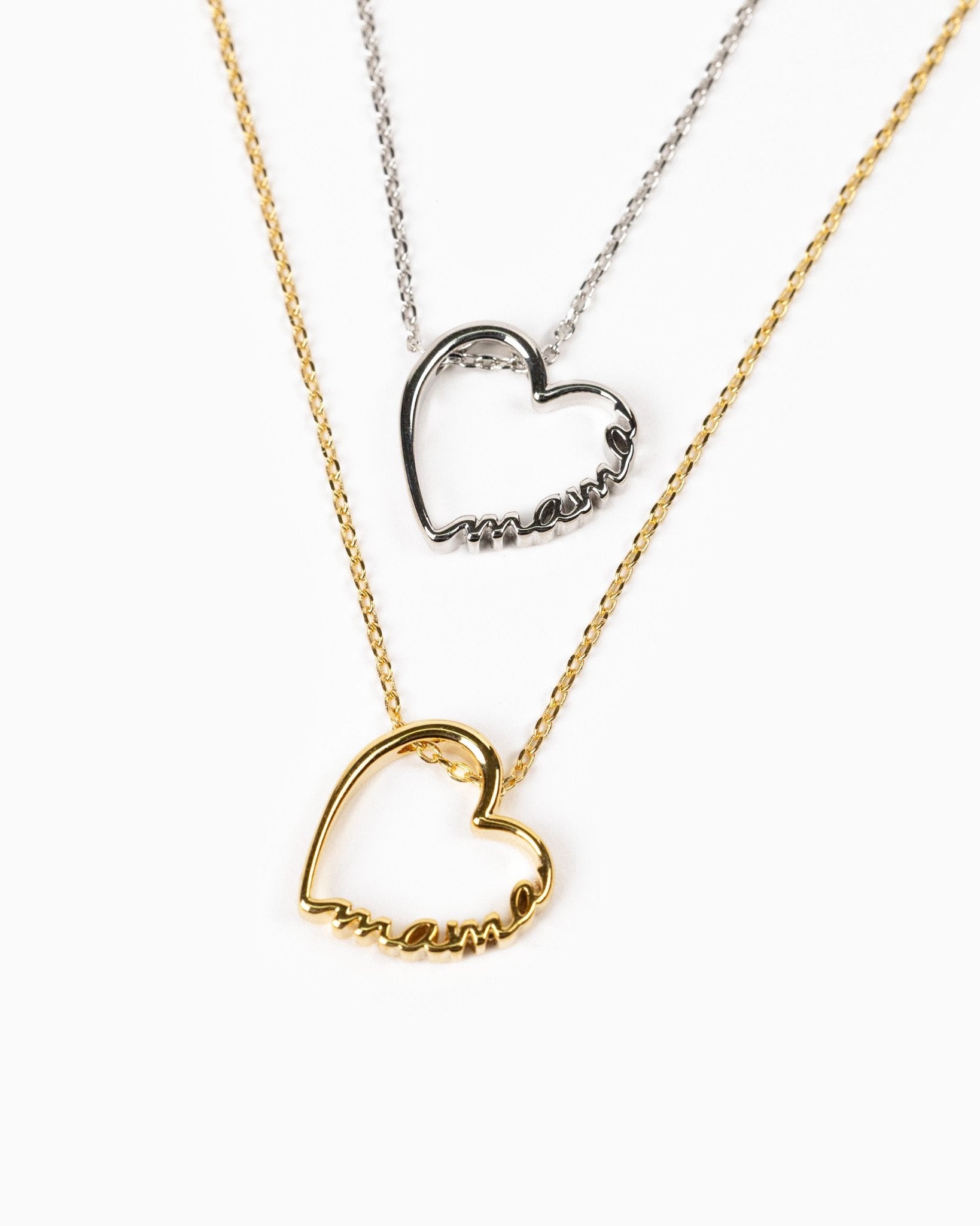 MAMA Letter Open Heart Necklace