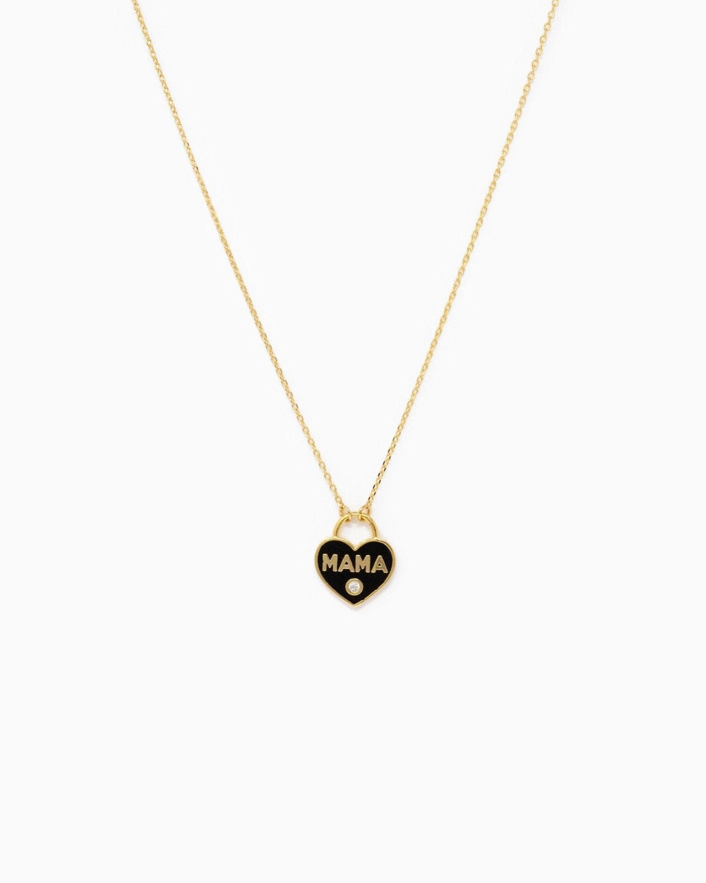MAMA Heart Locket Necklace – Black