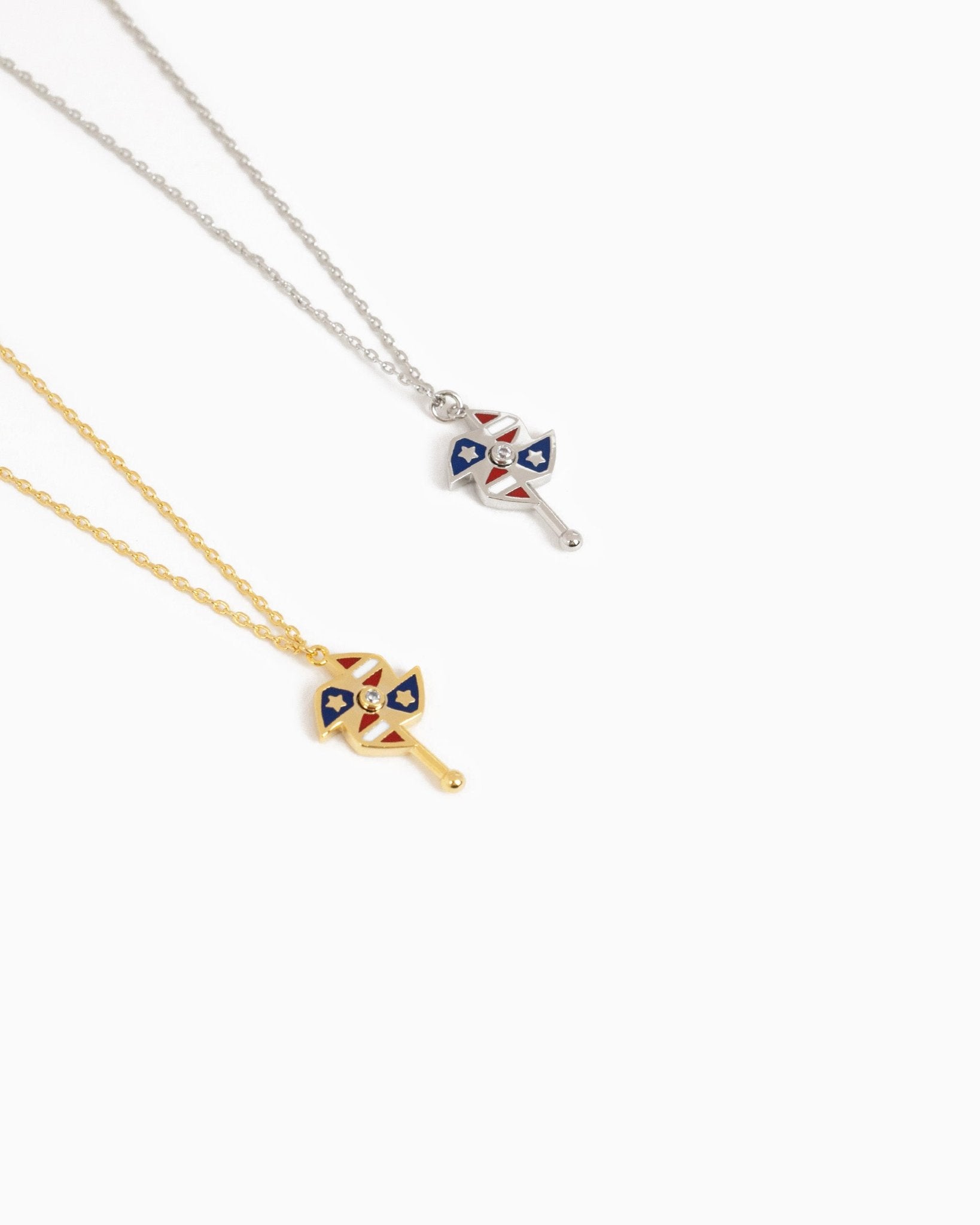 Patriotic Americana Windmill Pendant Necklace-3