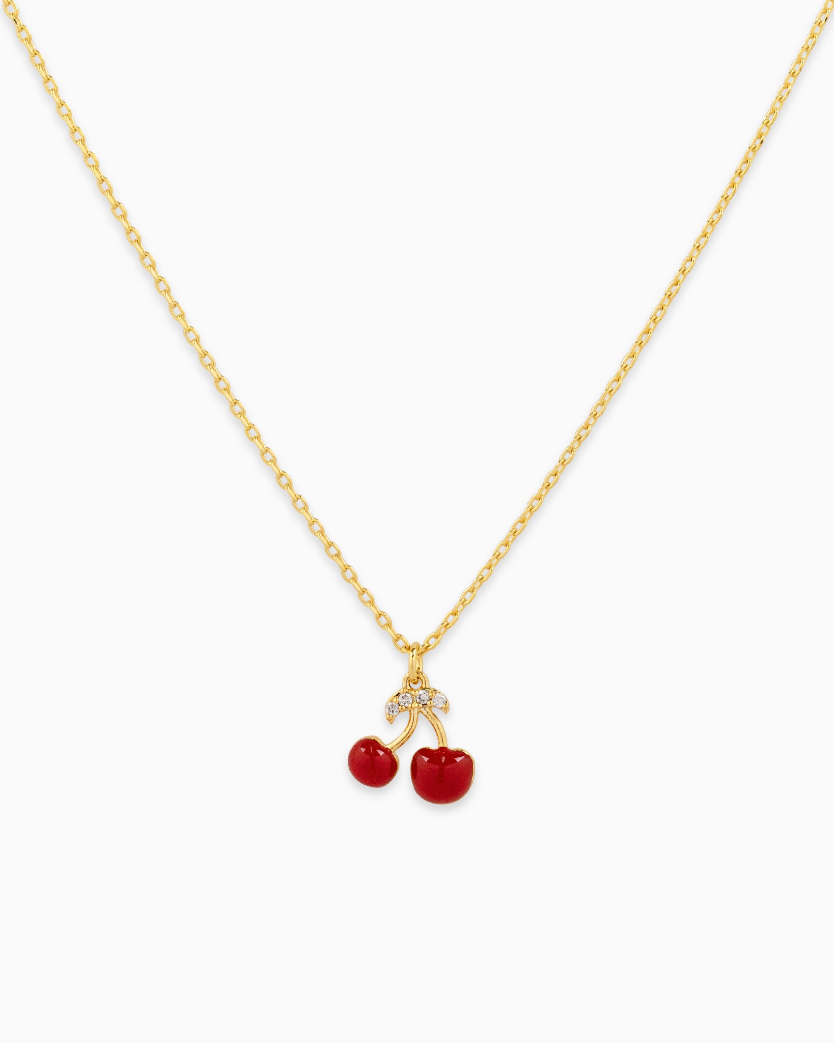 Cherry CZ Pendant Necklace