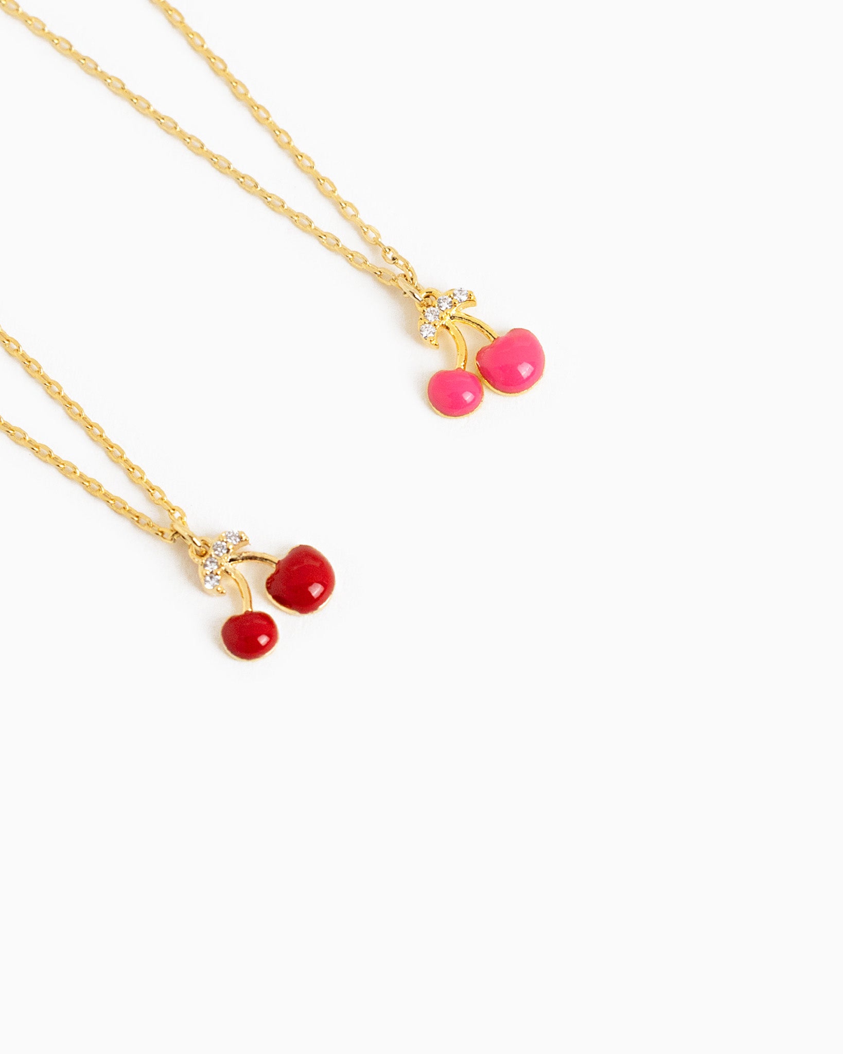 Cherry CZ Pendant Necklace