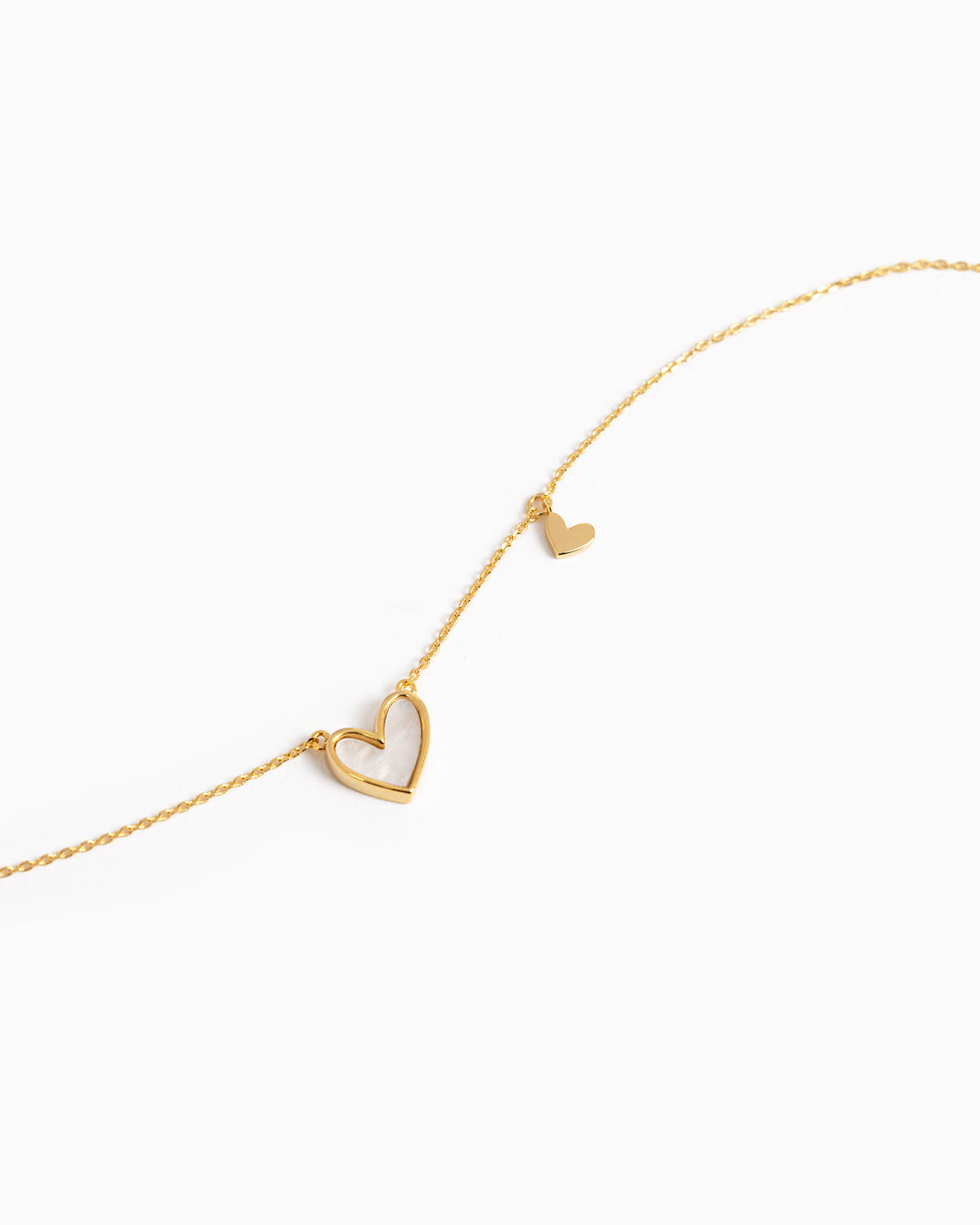 Asymmetrical Heart Station Charm Necklace-3