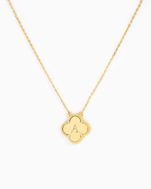 clover initial "A" pendant necklace