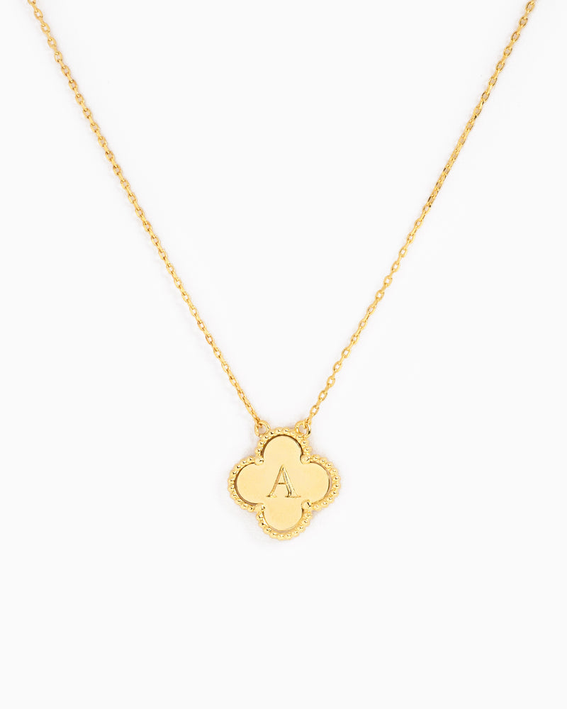 clover initial "A" pendant necklace