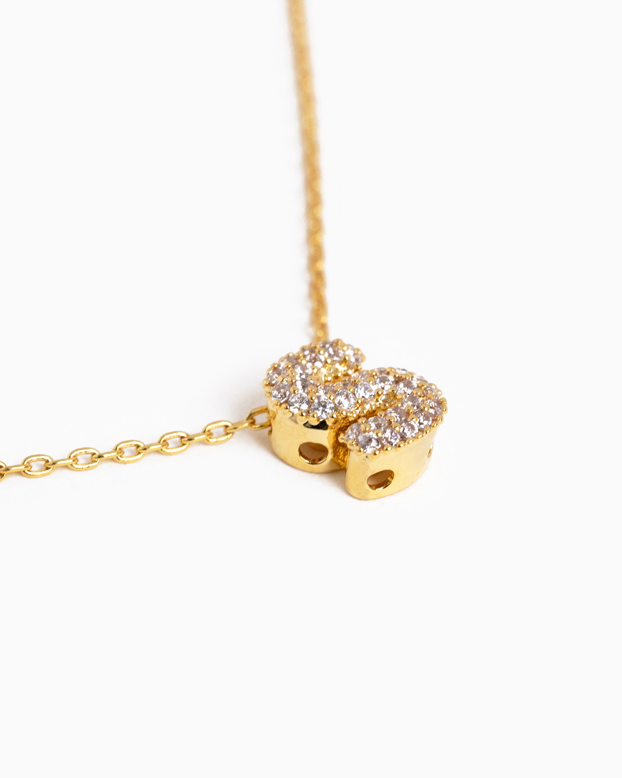 CZ Pave Mini Bubble Letter Necklace