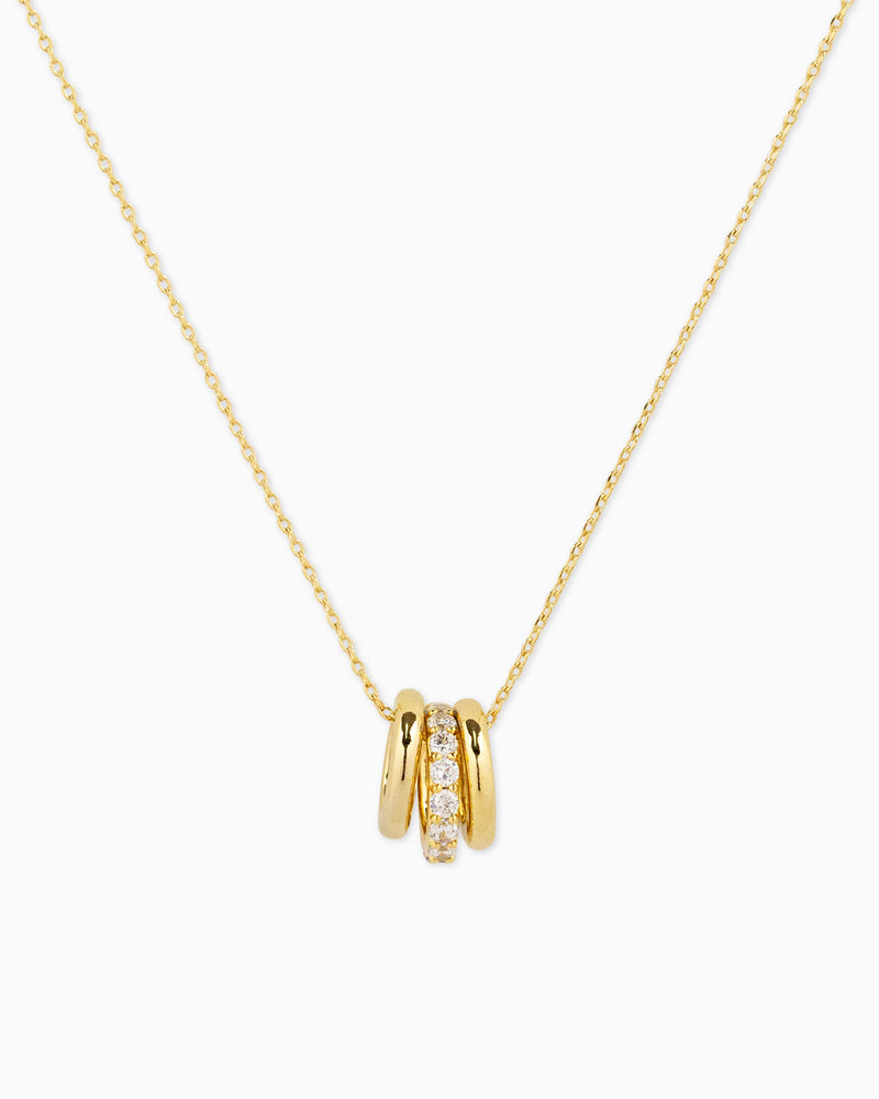 CZ Rondelle Charm Pendant Necklace