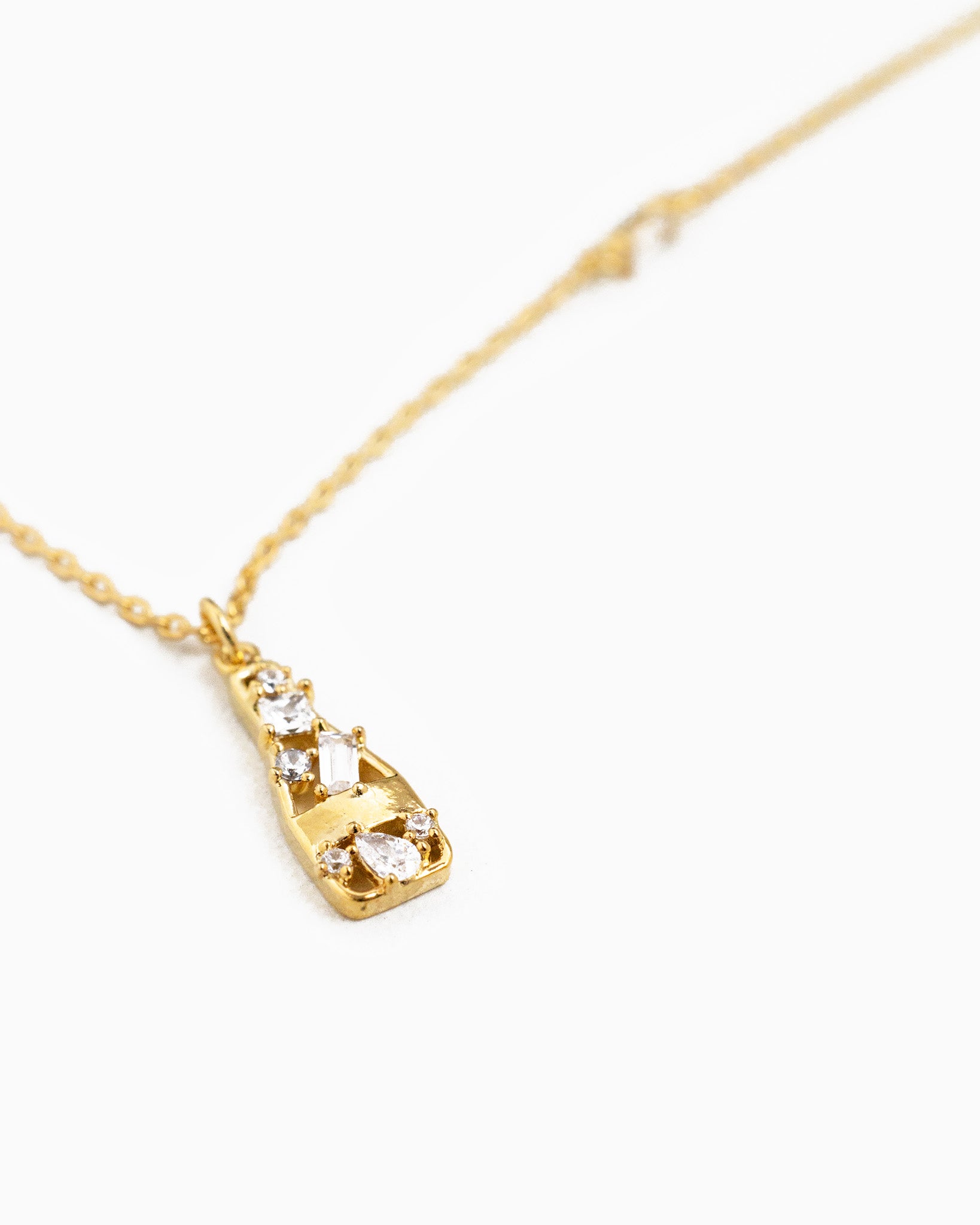 Multi Pave Champagne Pendant Necklace