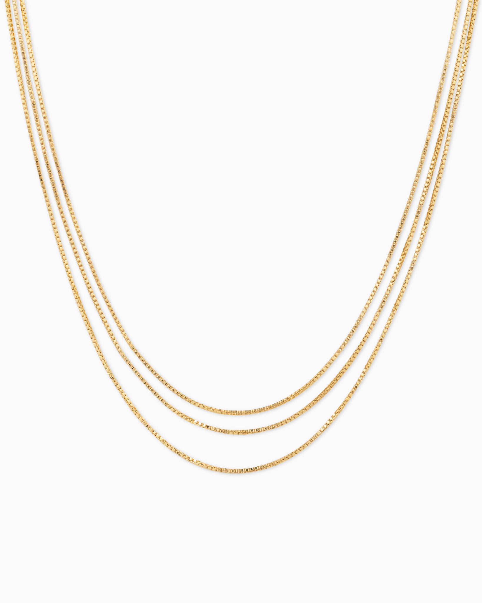 Triple Layer Box Chain Necklace