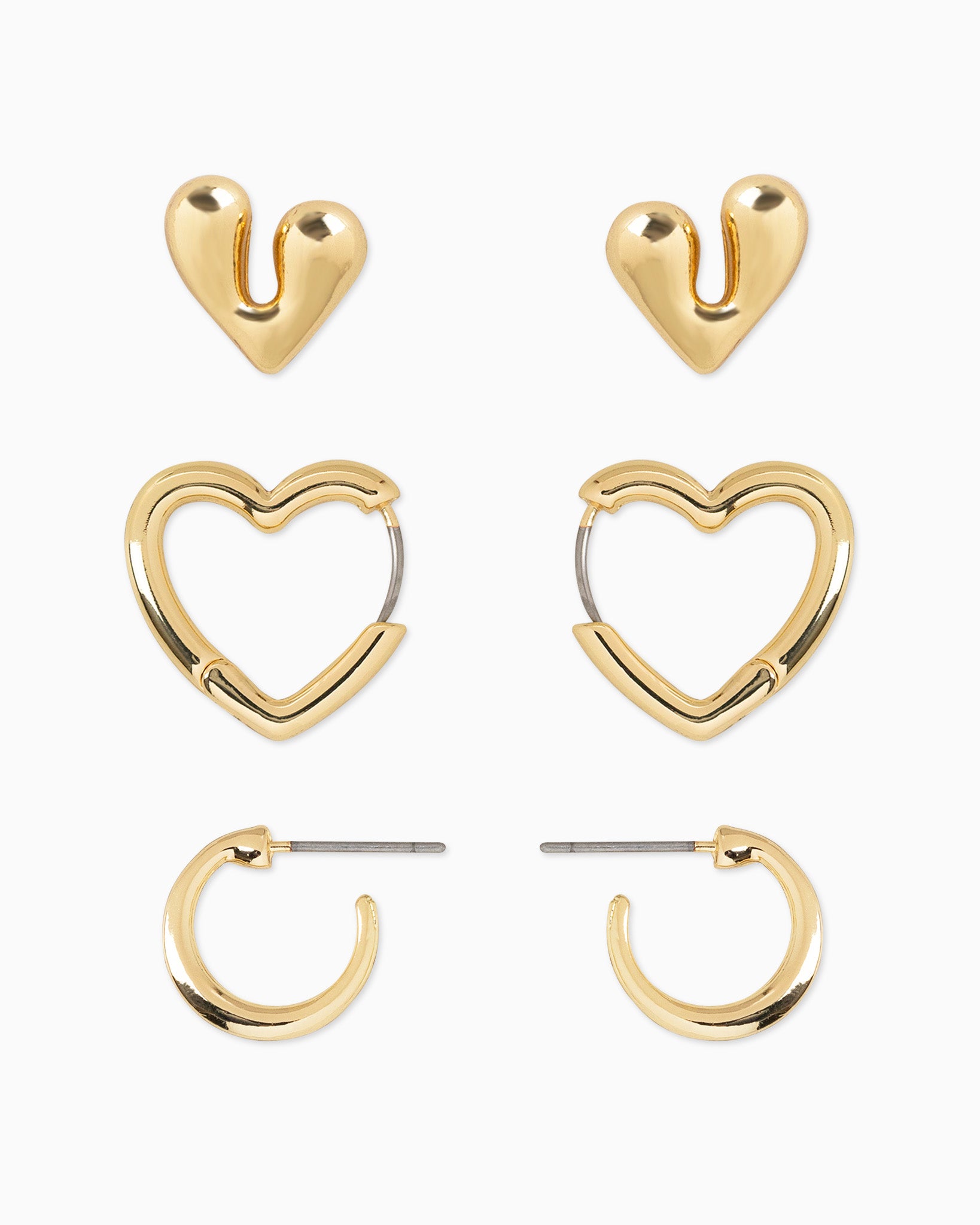 Basic Heart Mix Earring Set of 3