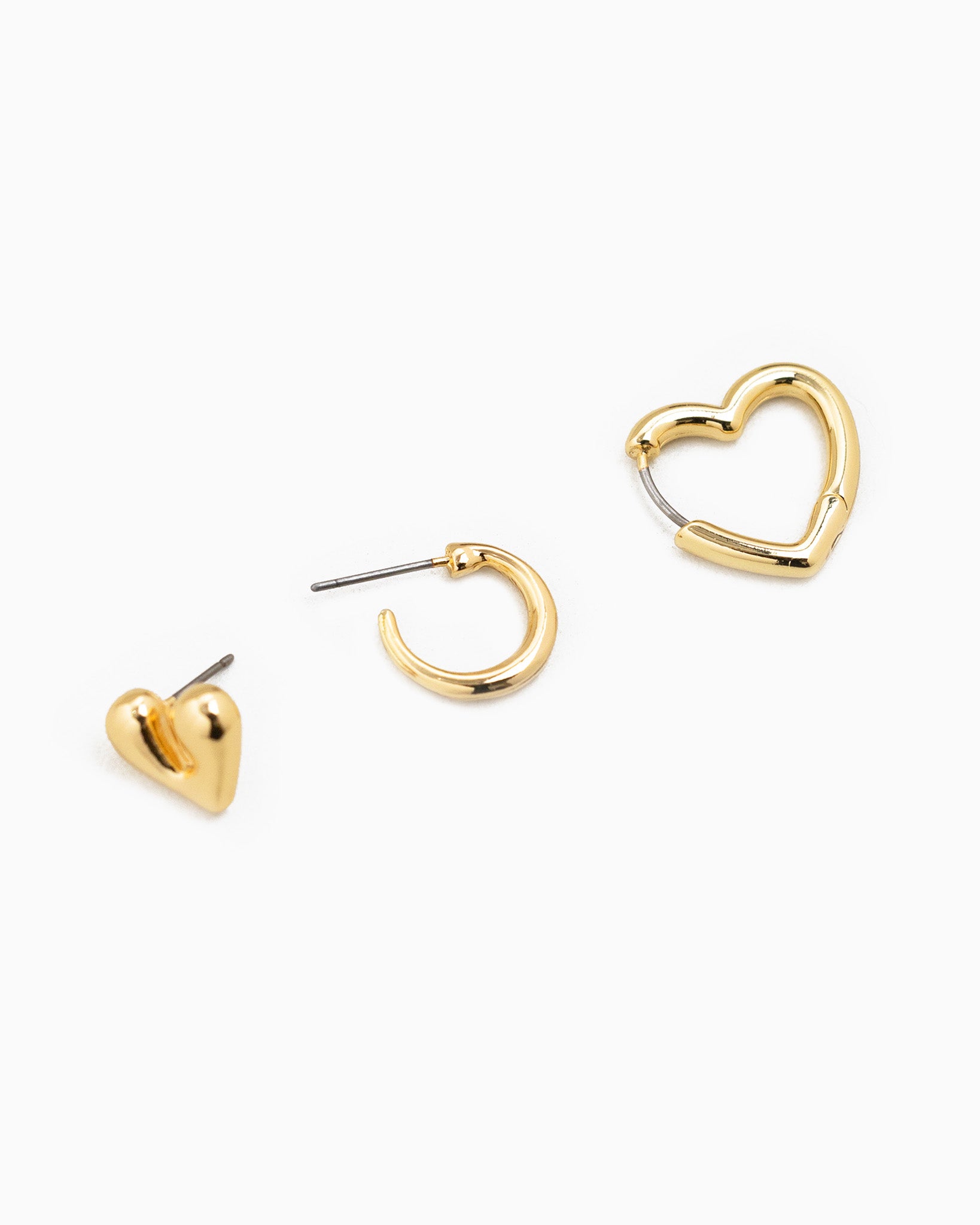 Basic Heart Mix Earring Set of 3
