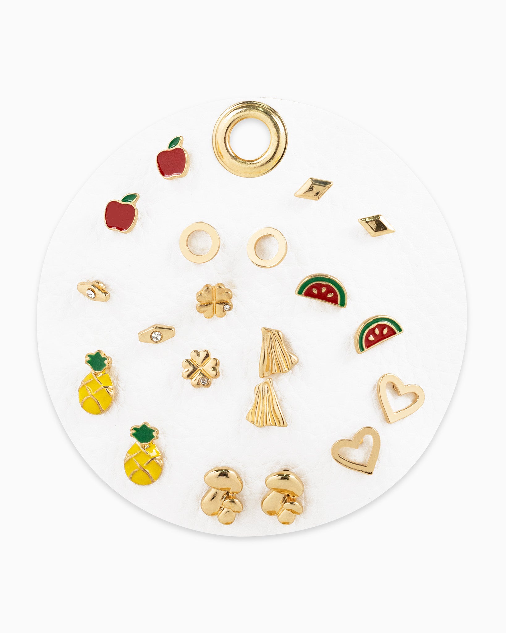 Fruit Variety Stud Earrings, 10 Pairs