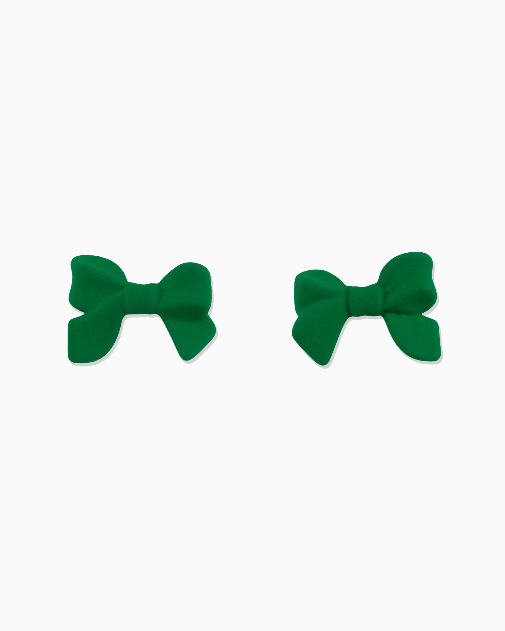 Matte Christmas Bow Stud Earrings