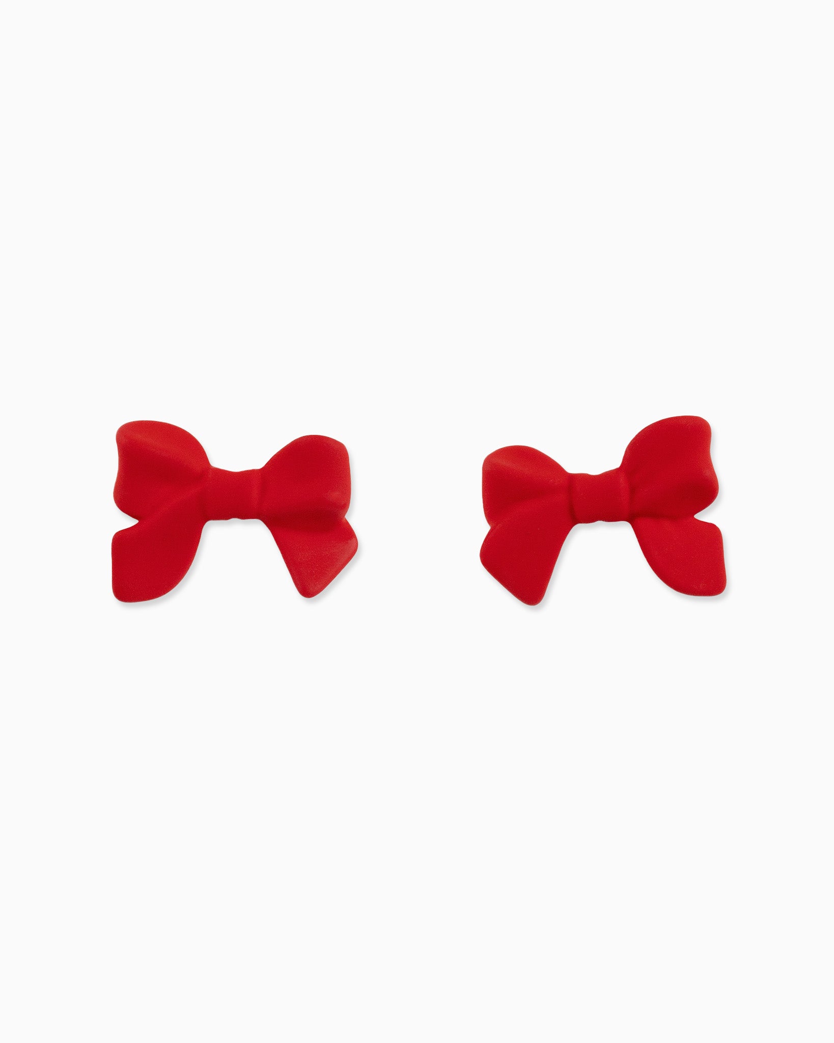 Matte Christmas Bow Stud Earrings