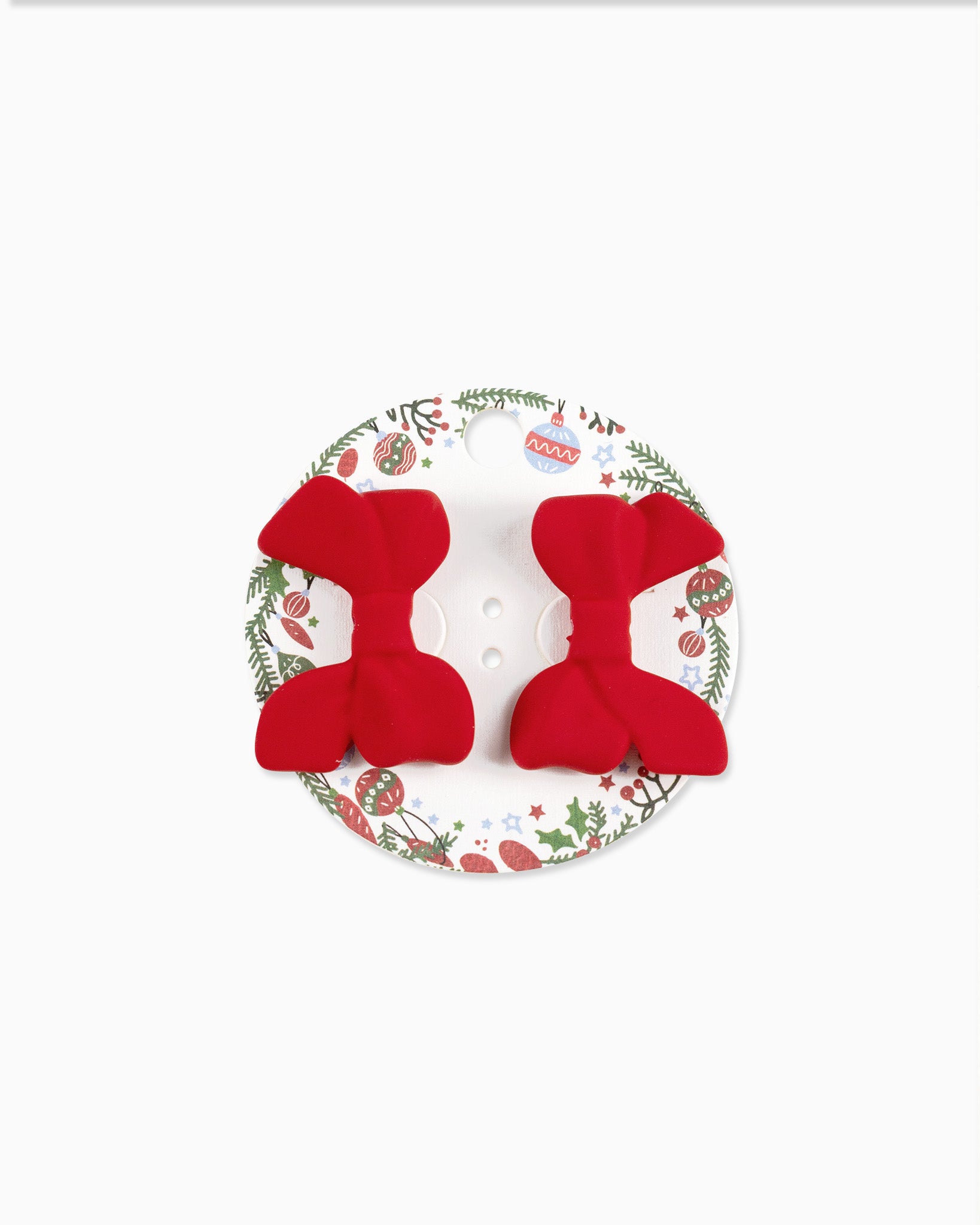 Matte Christmas Bow Stud Earrings