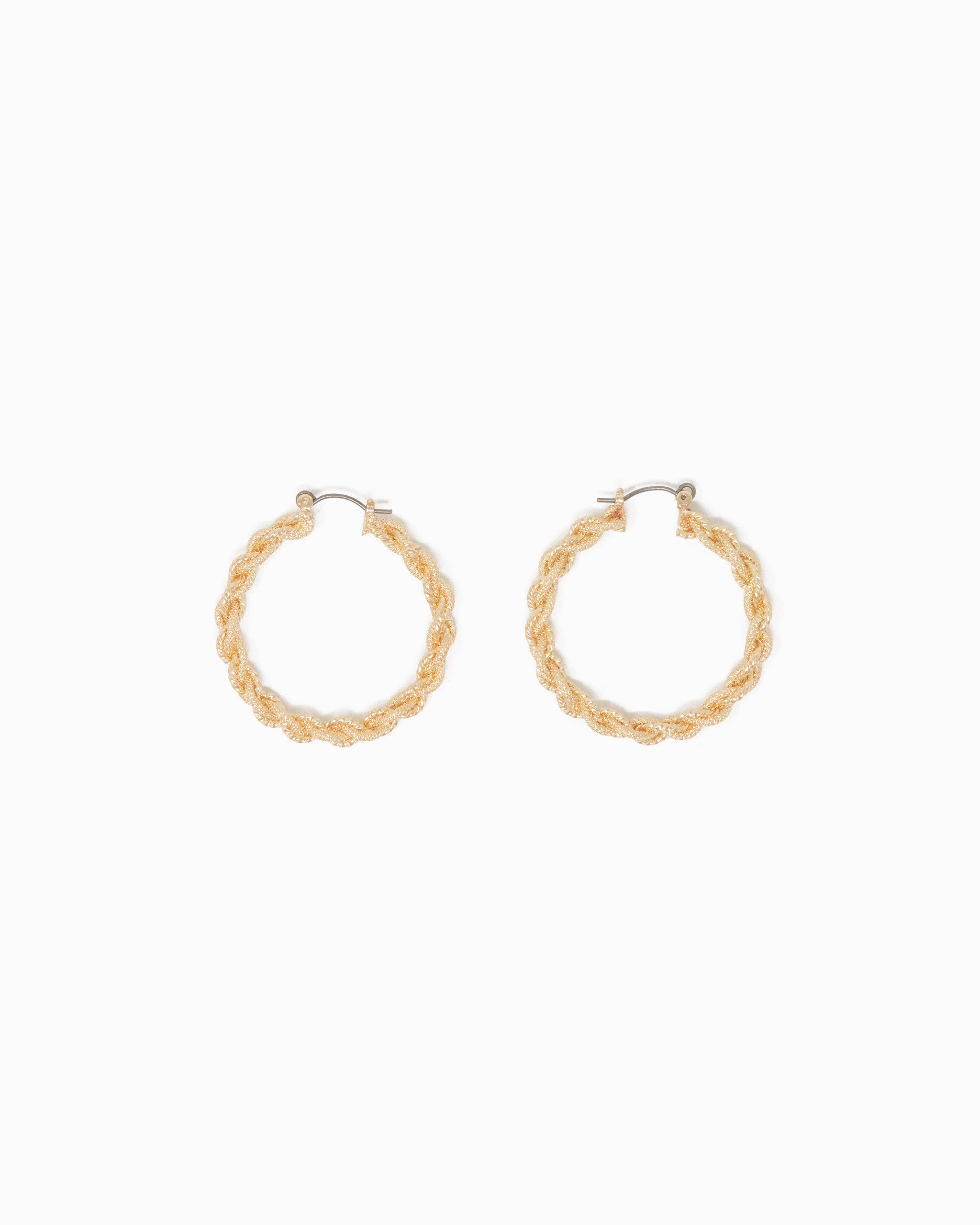 Glittery Twisted Rope Hoop Earrings-4
