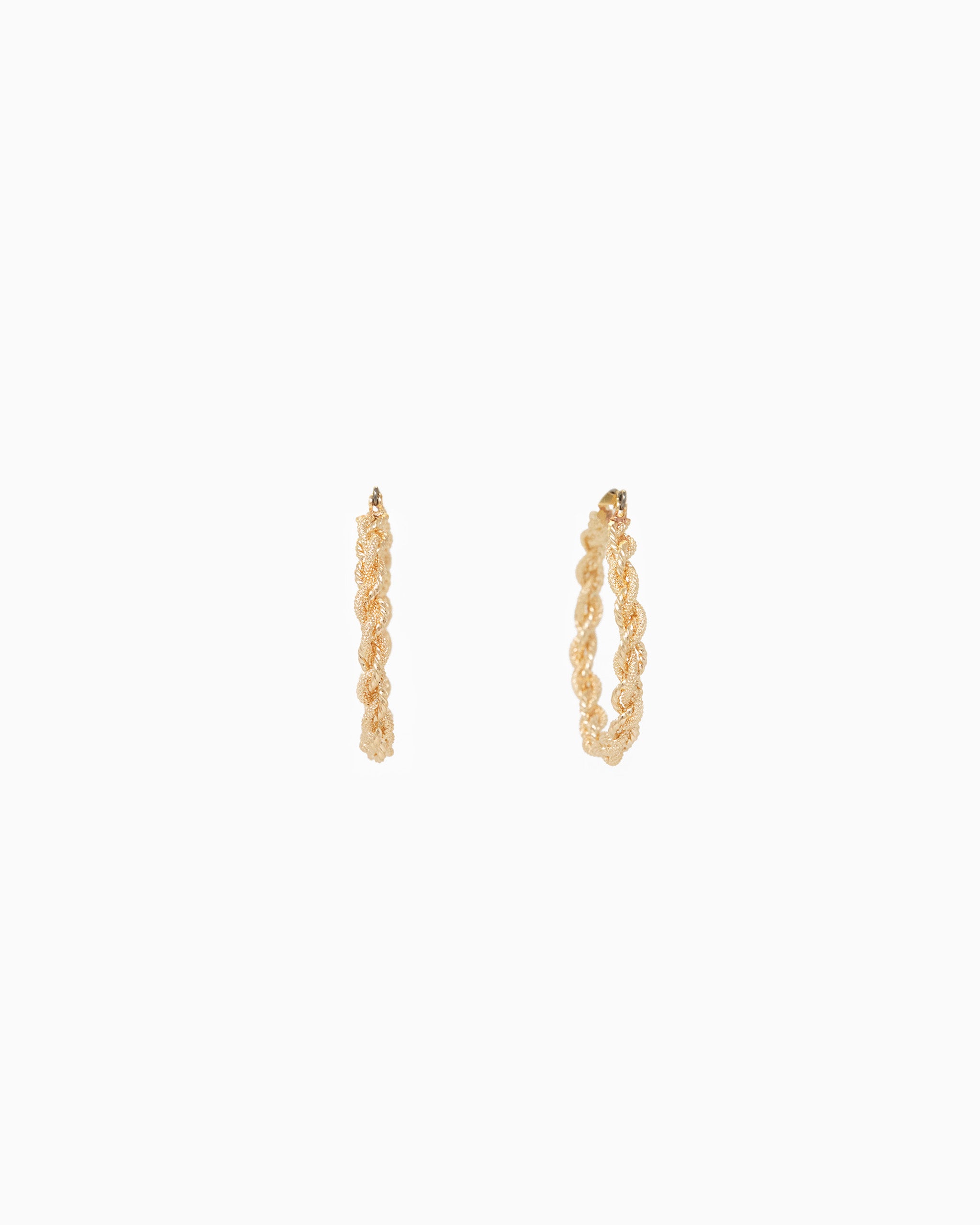 Glittery Twisted Rope Hoop Earrings-3