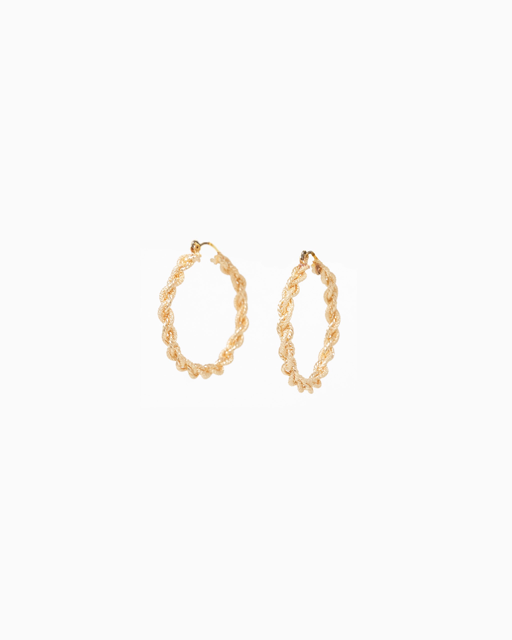 Glittery Twisted Rope Hoop Earrings
