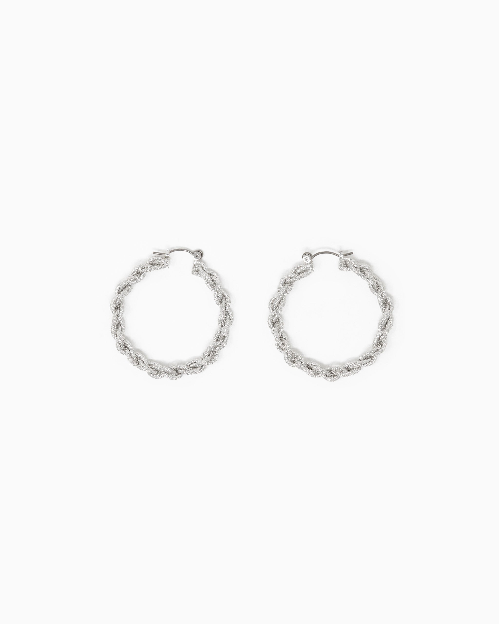 Glittery Twisted Rope Hoop Earrings-5