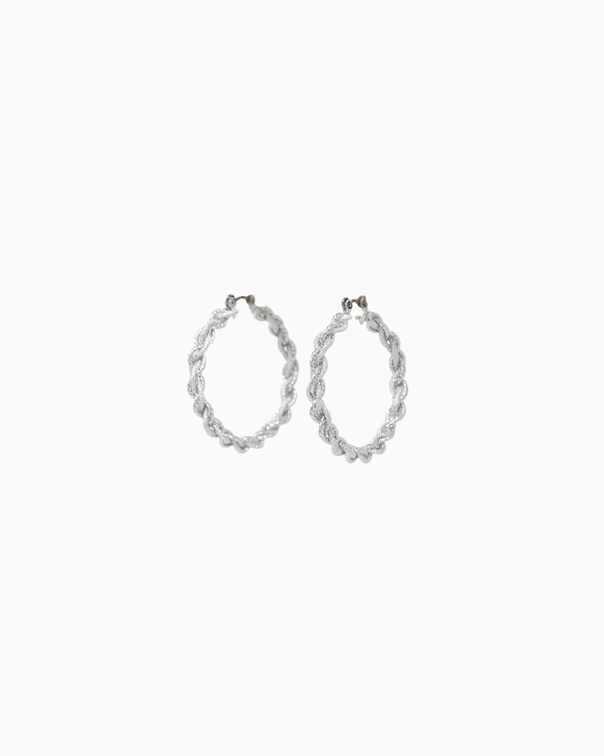 Glittery Twisted Rope Hoop Earrings-6