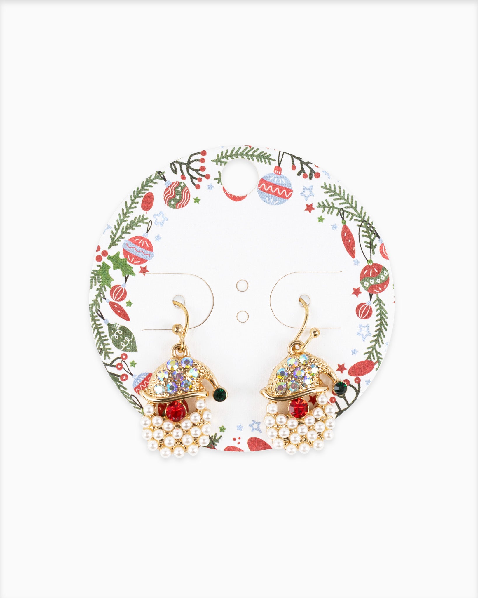 Santa's Pearly Beard Drop Earrings