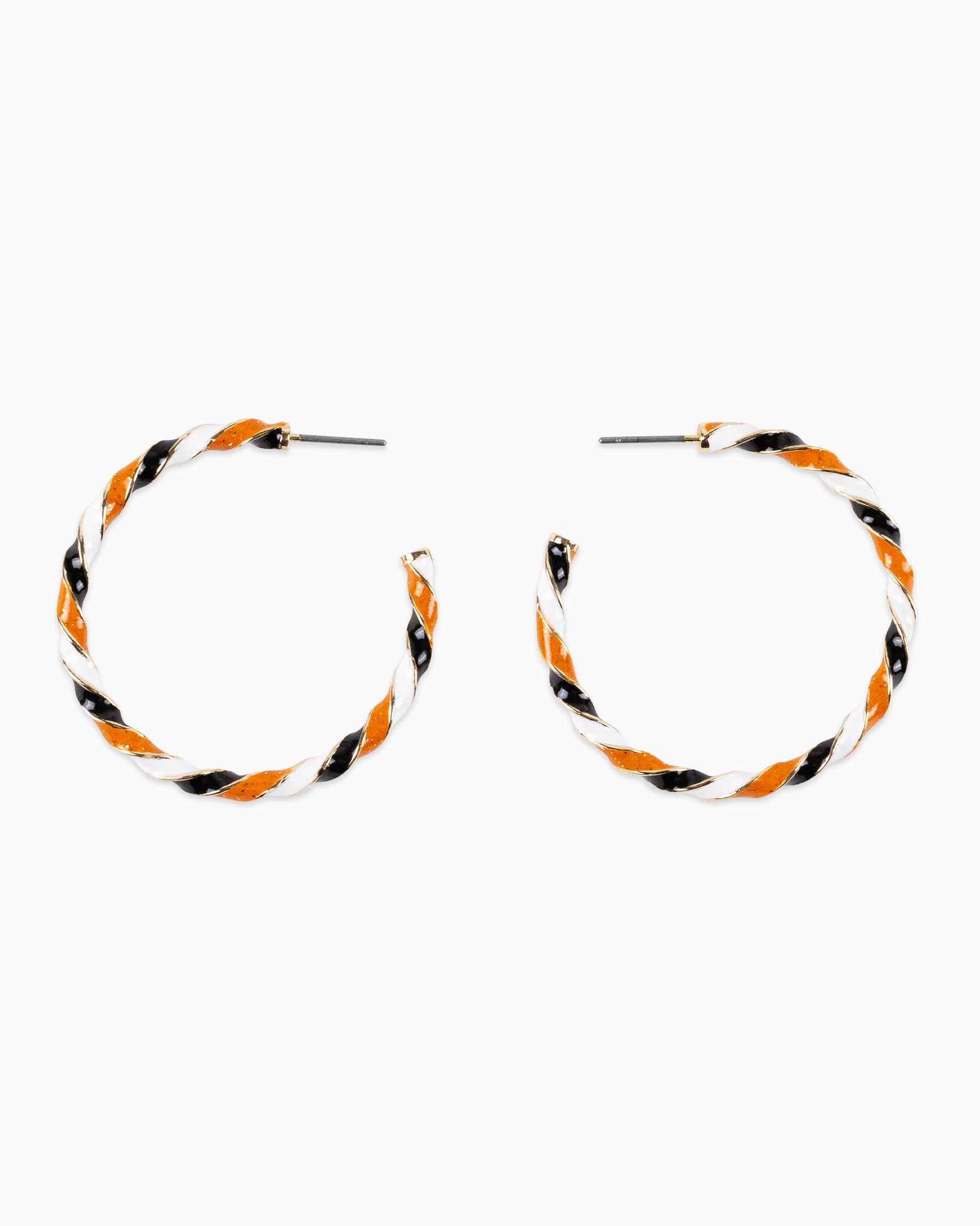 Halloween Color Twist Glitter Epoxy Large Hoop Earrings