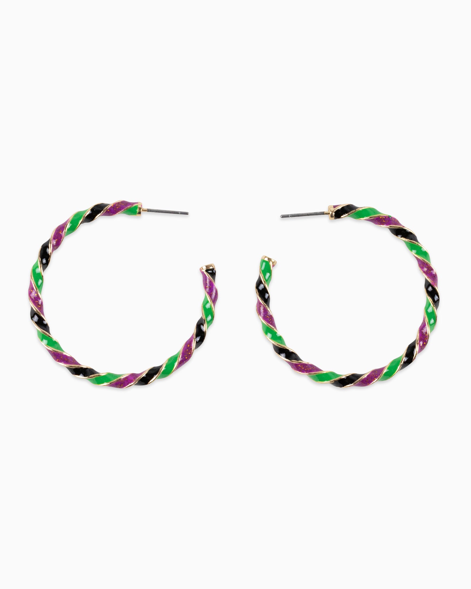 Halloween Color Twist Glitter Epoxy Large Hoop Earrings