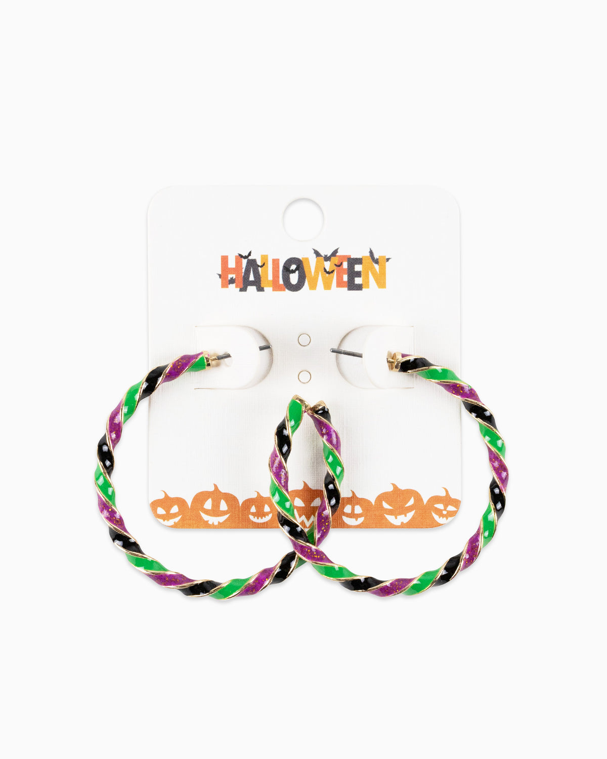 Halloween Color Twist Glitter Epoxy Large Hoop Earrings