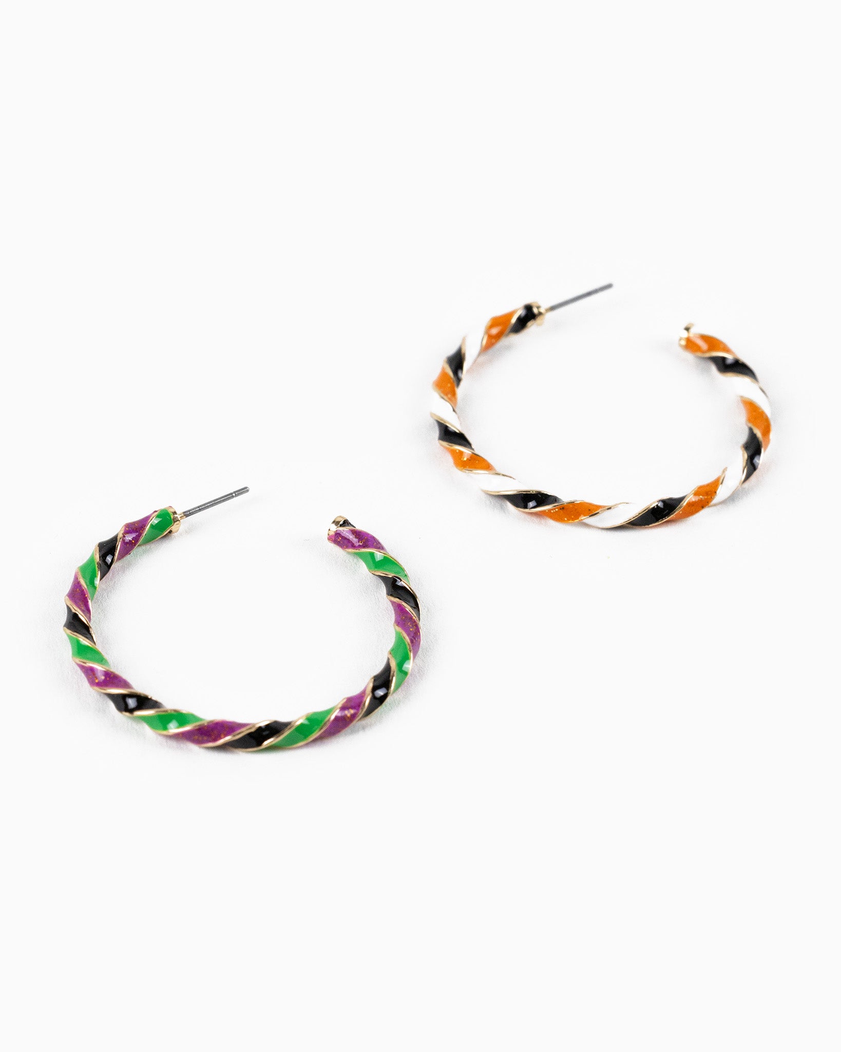 Halloween Color Twist Glitter Epoxy Large Hoop Earrings