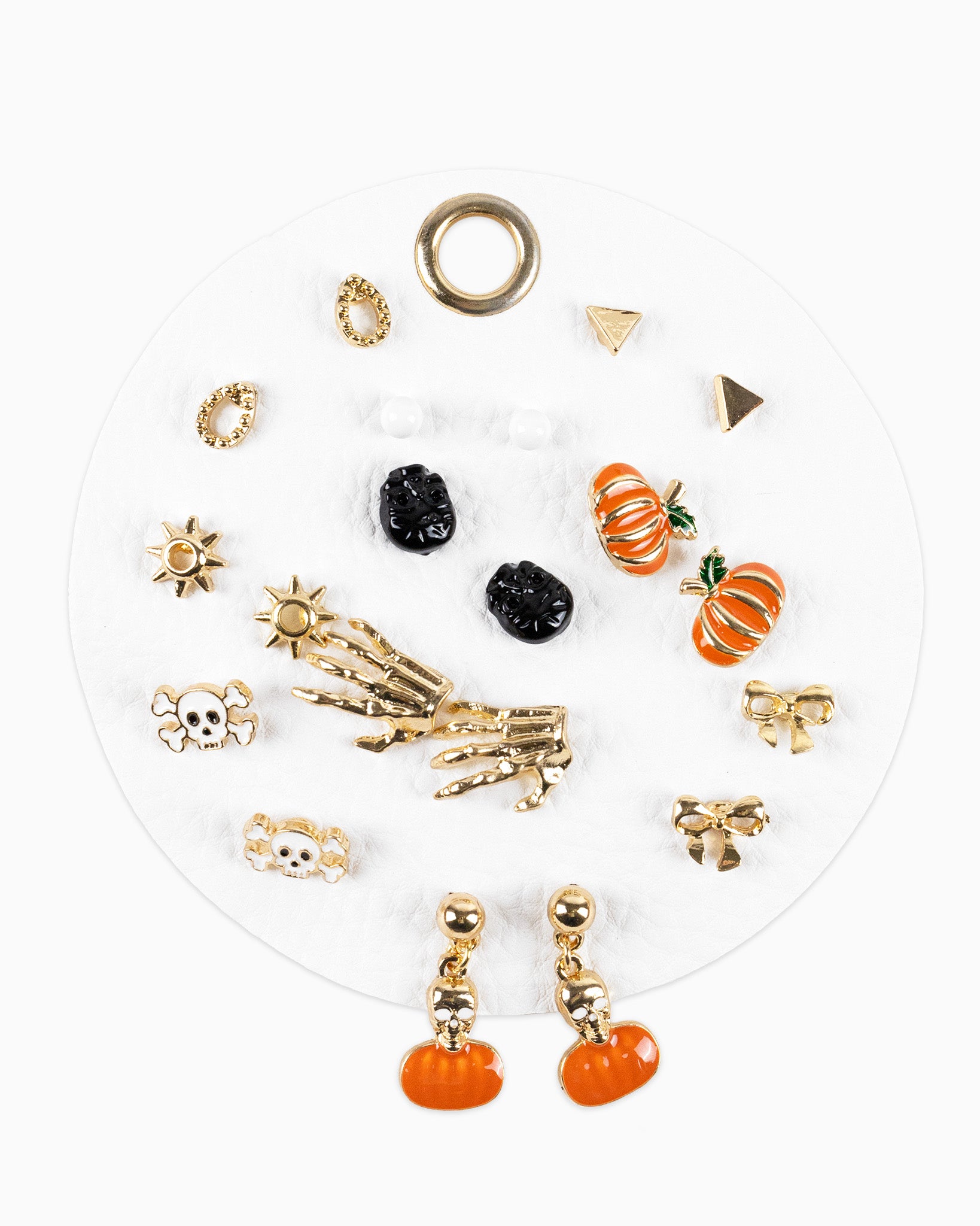 Halloween Orange and Gold Value Earring Set, Set of 10