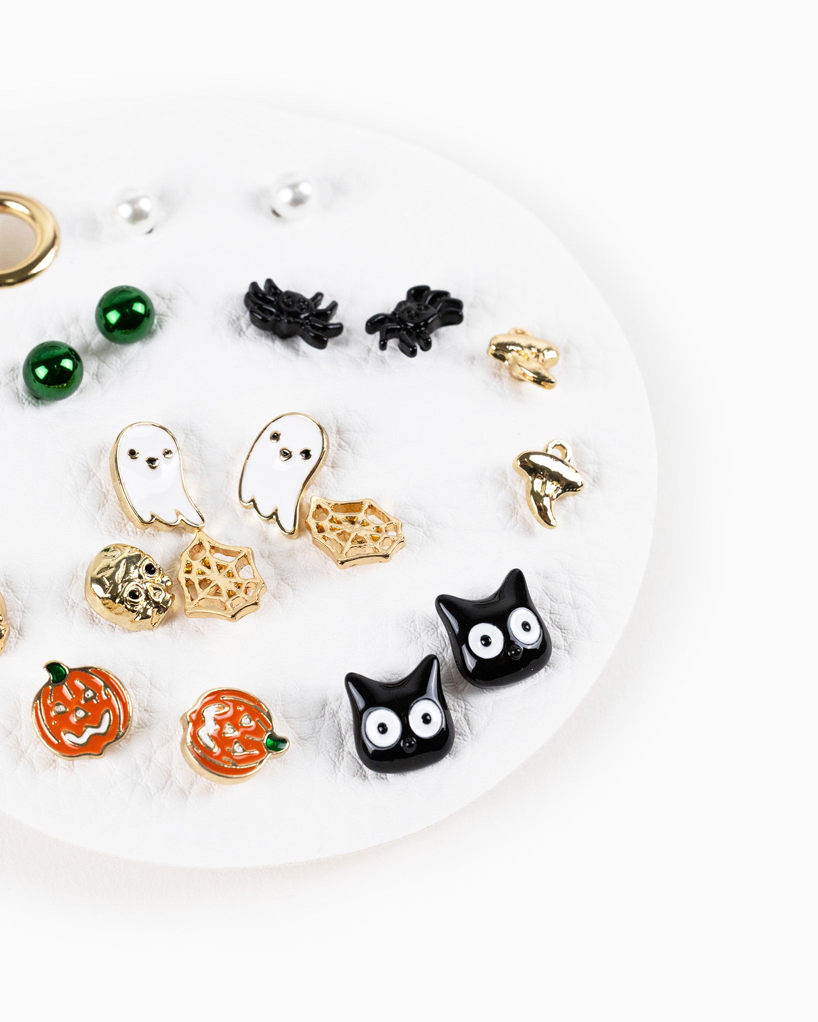 Cute Halloween Spooky Cat, Ghost Earring Set, Set of 10