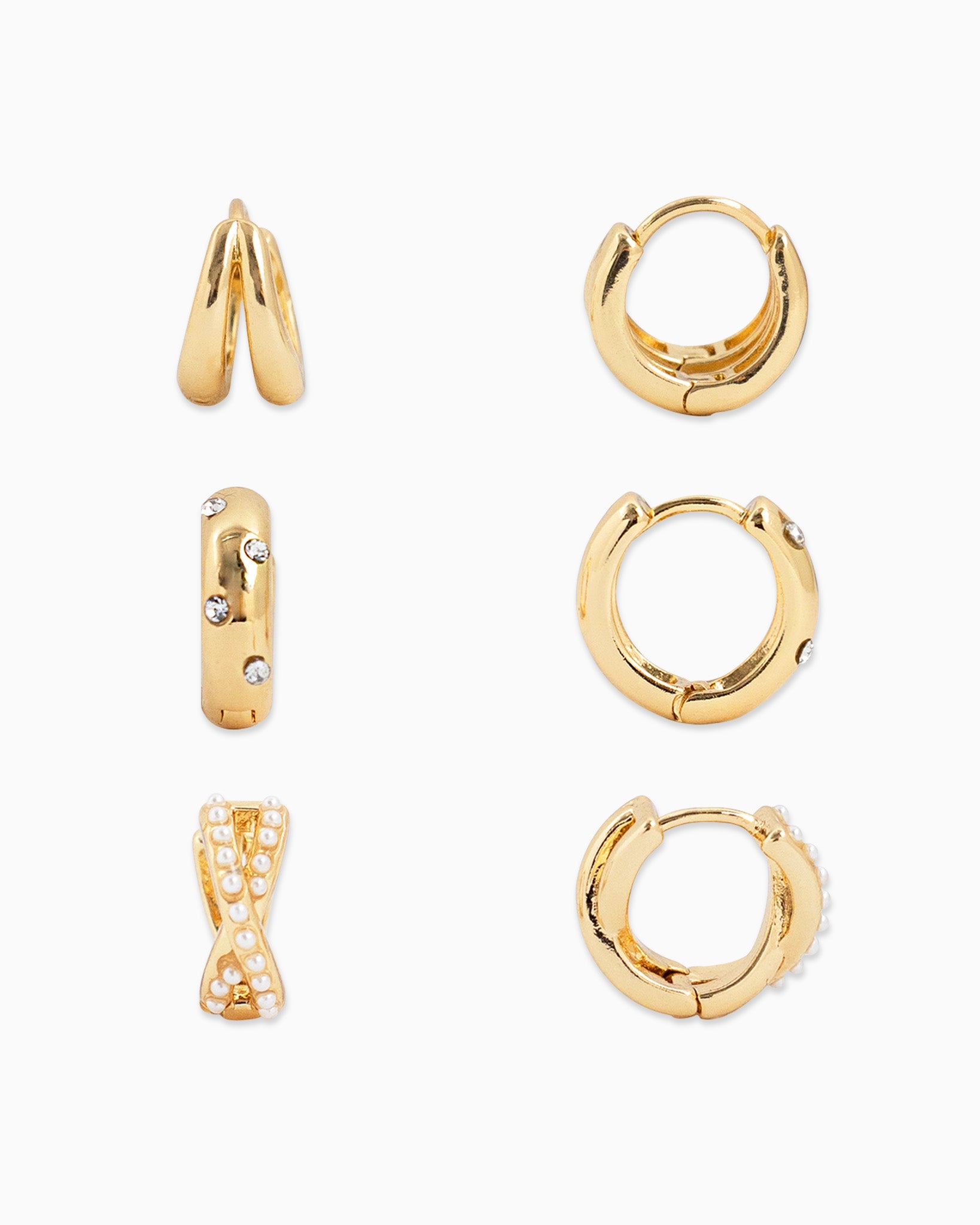 Huggie Hoop Variety Earring Set of 3