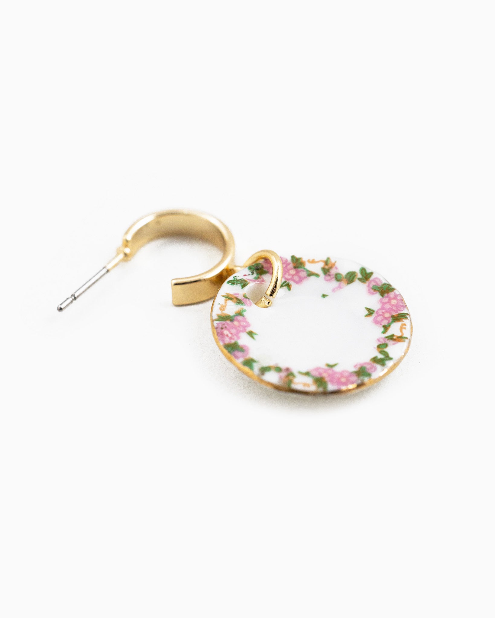 Ceramic Teacup Saucer Mismatch Drop Earrings