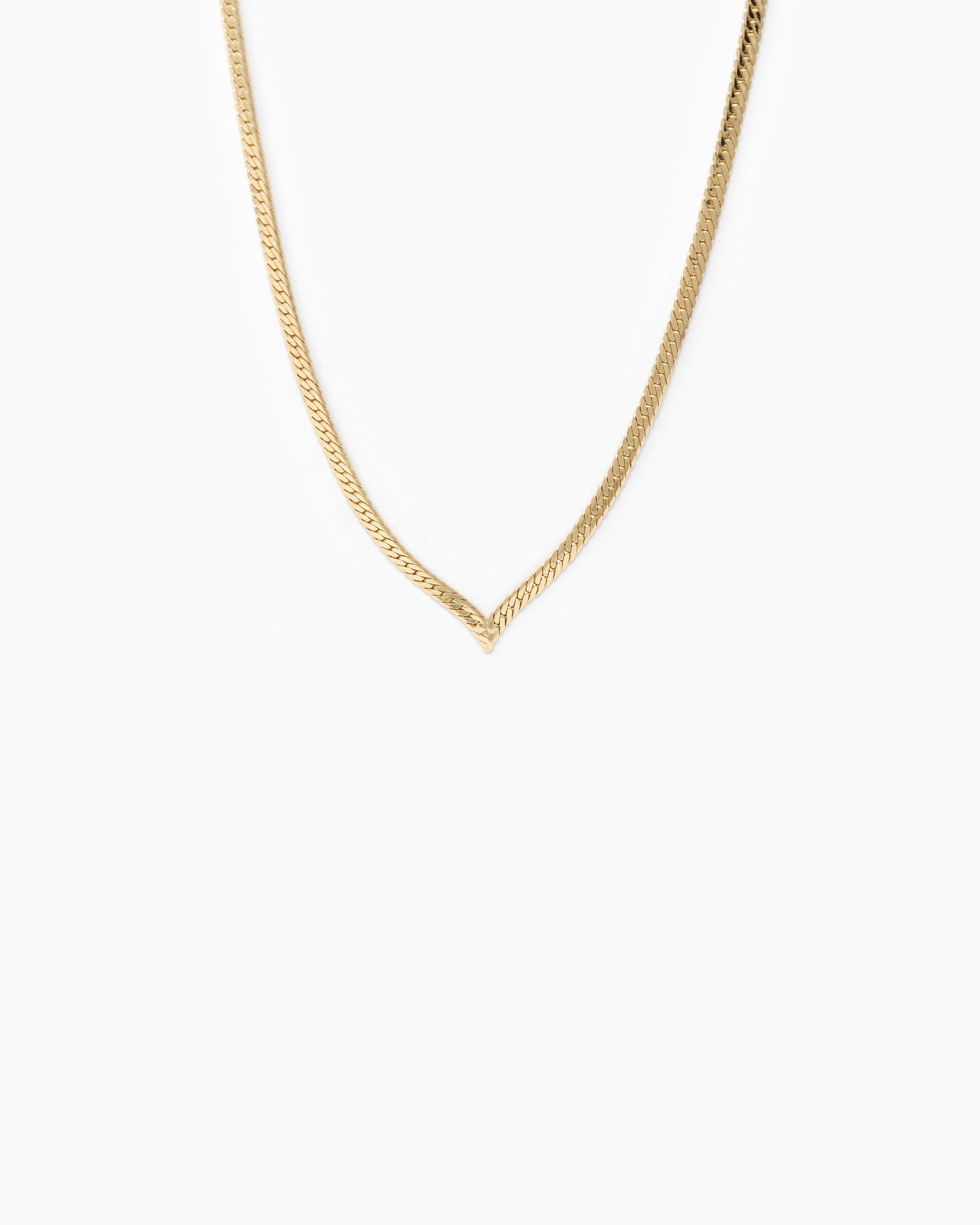 V-Shape Snake Chain Necklace-4