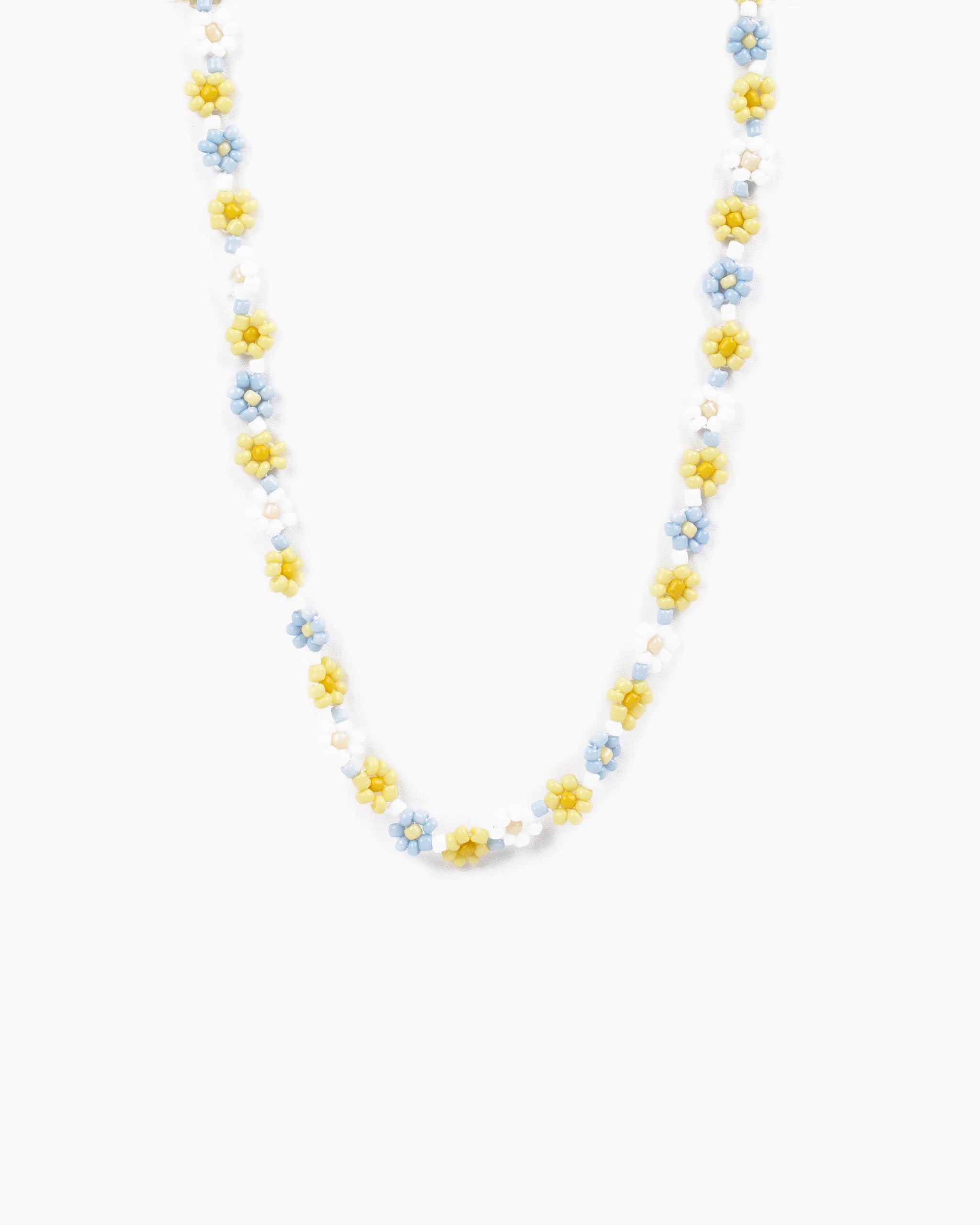 Pastel Cute Daisy Flower Bead Necklace-1