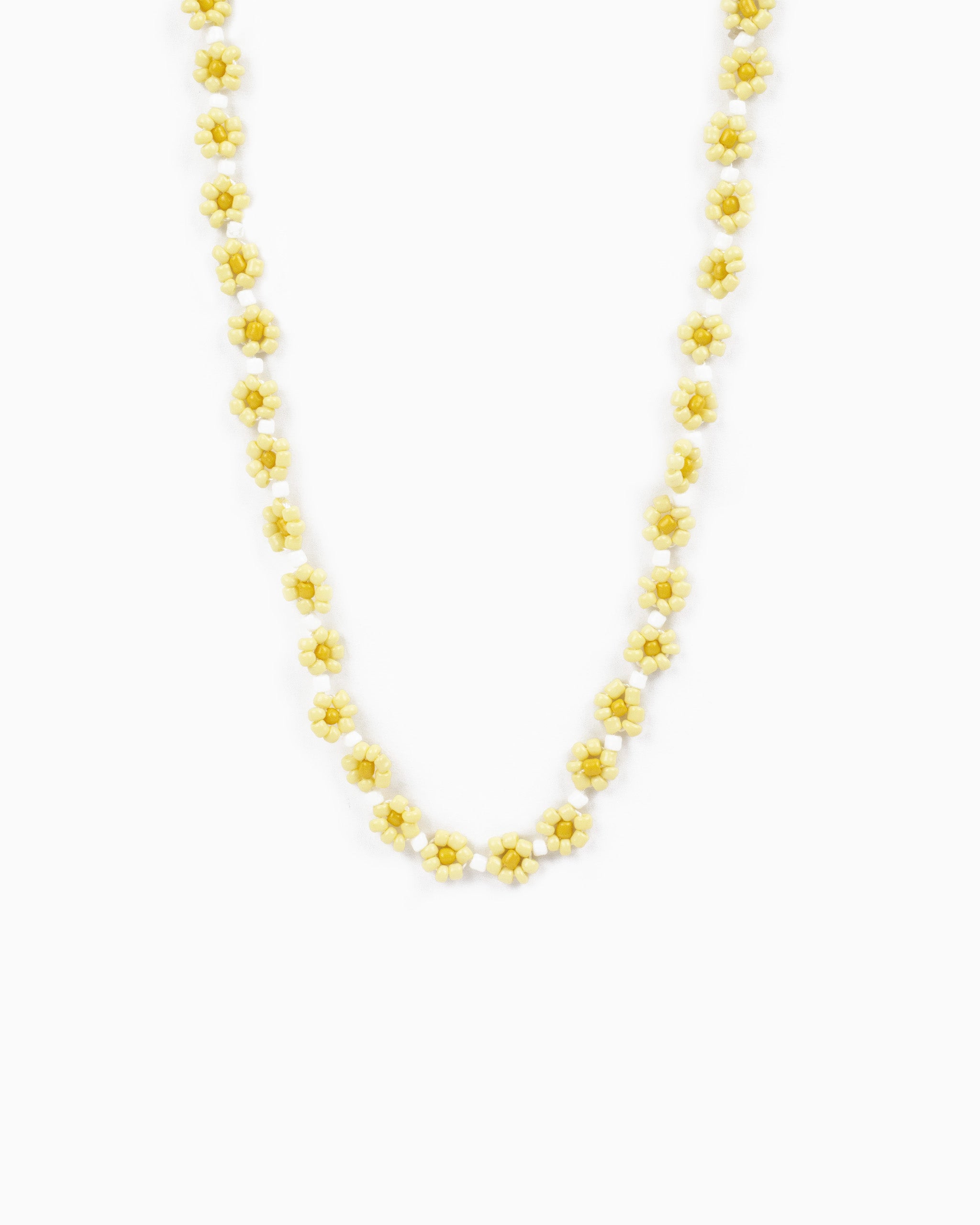 Pastel Cute Daisy Flower Bead Necklace-7