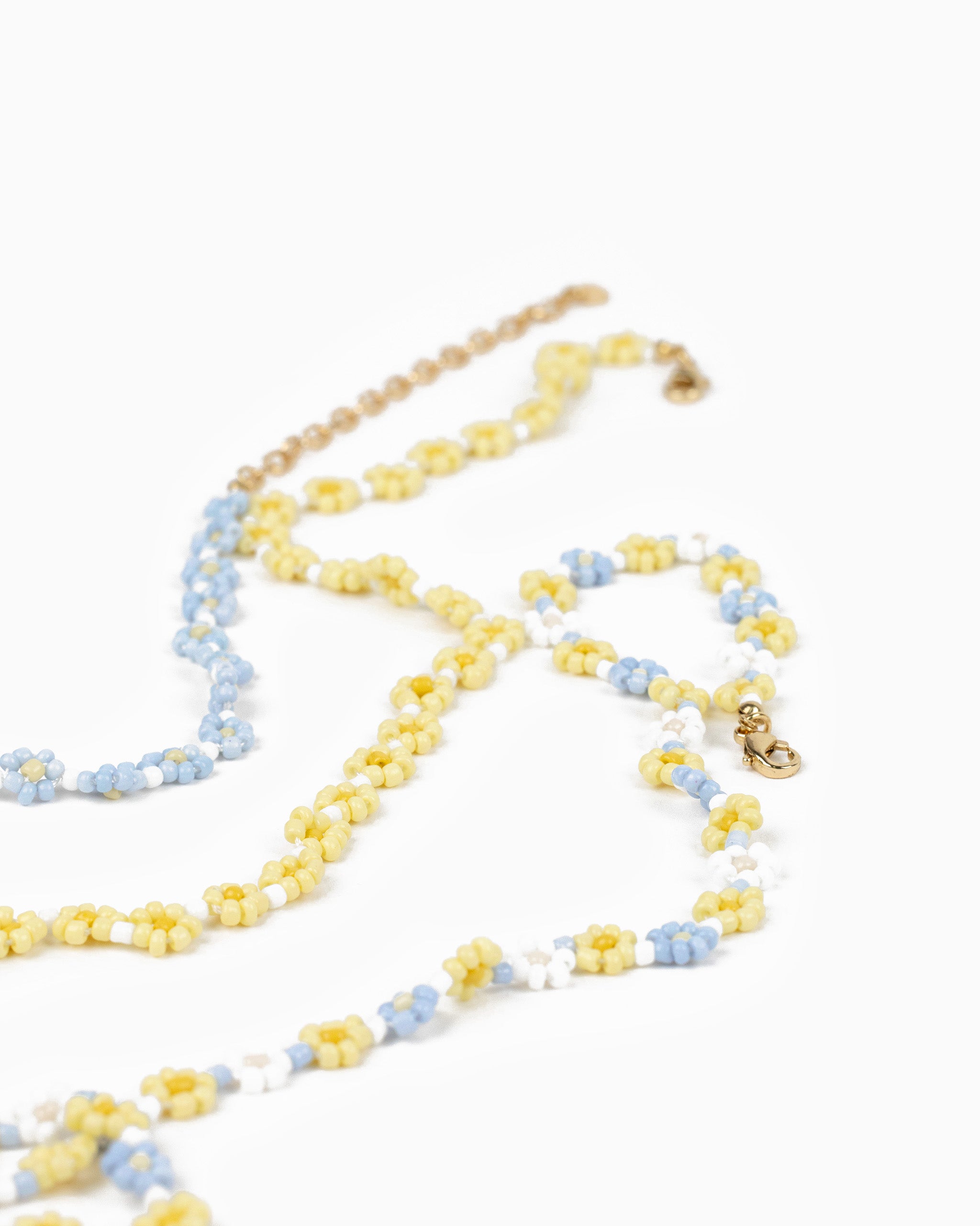 Pastel Cute Daisy Flower Bead Necklace-4