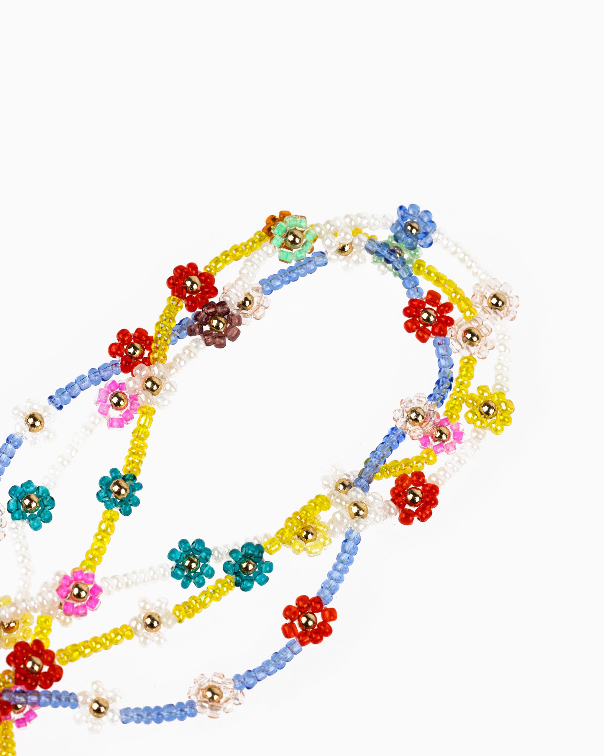 Daisy Flower Clear Color Bead Choker Necklace-10