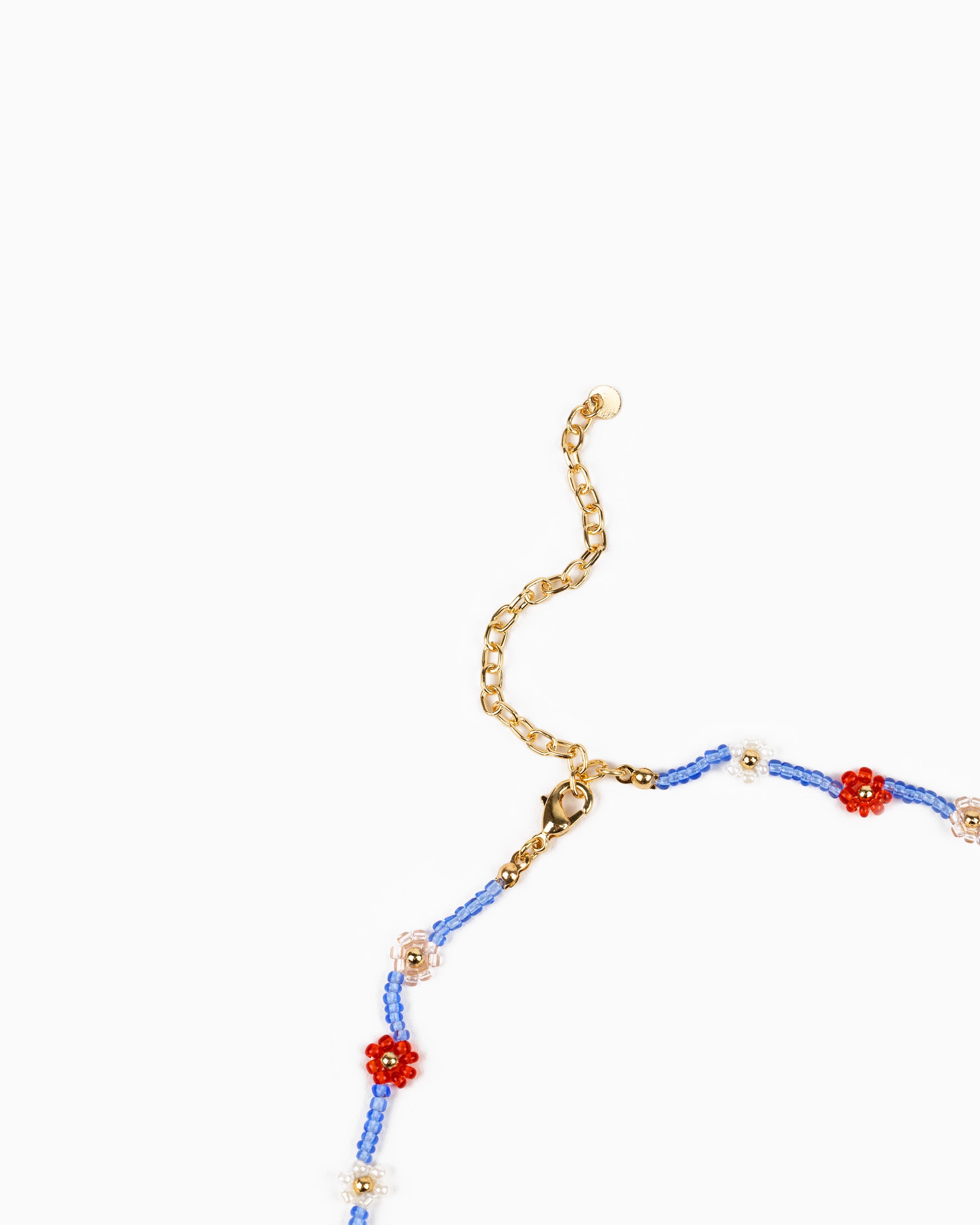 Daisy Flower Clear Color Bead Choker Necklace-7