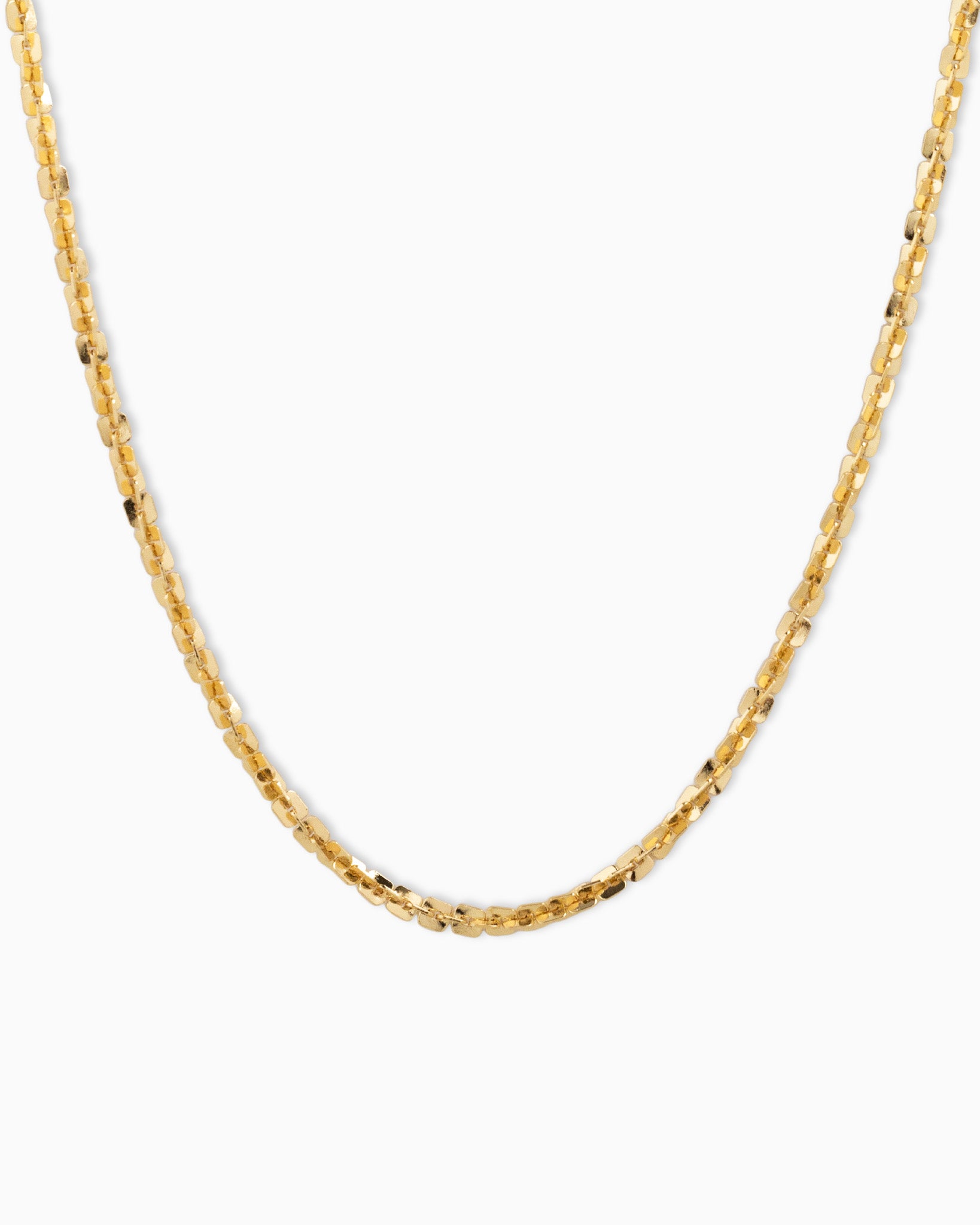 Square Link Chain Necklace (Gold)