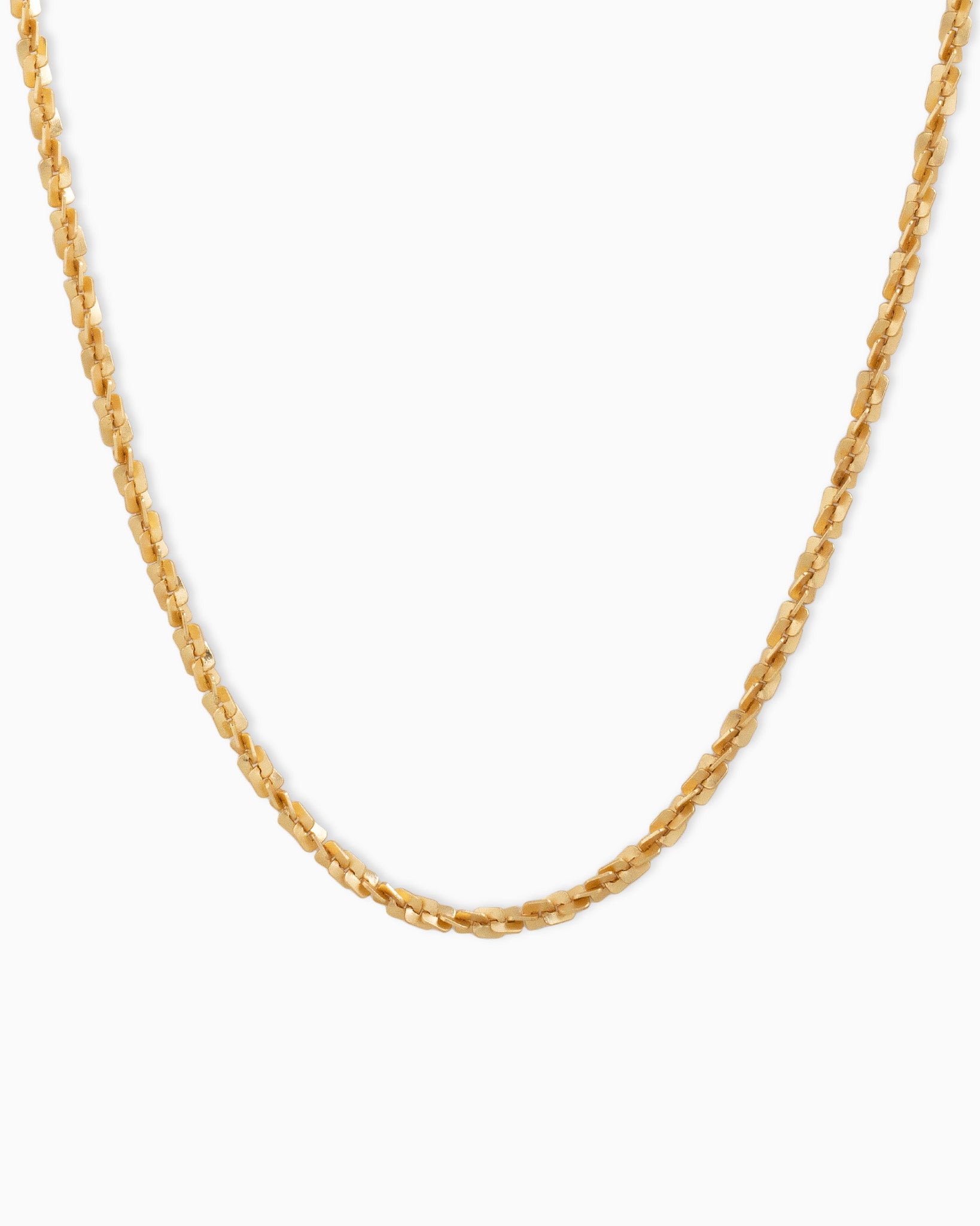 Square Link Chain Necklace (Matte Gold)