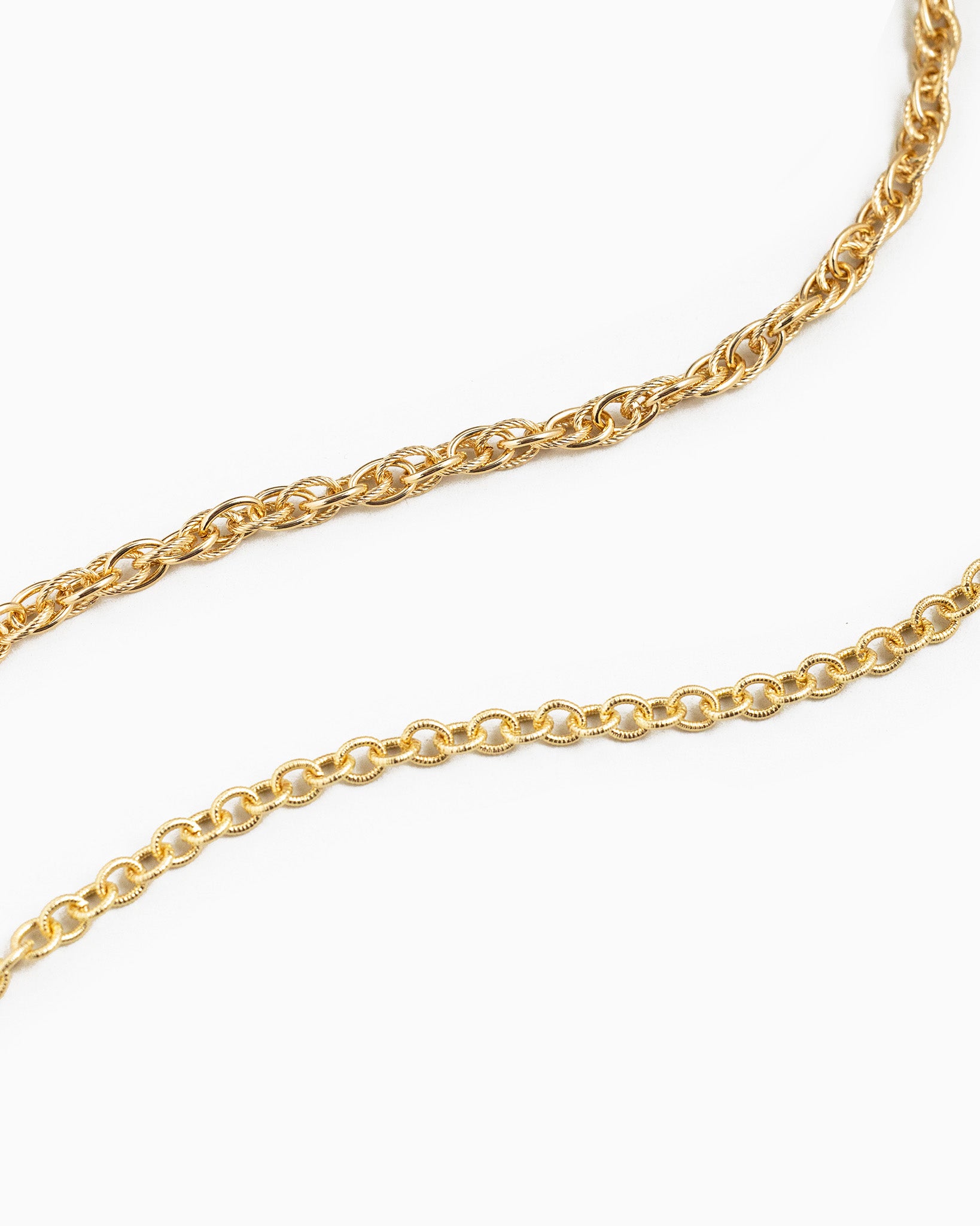 Multi Texture Oval Link Chain Necklace