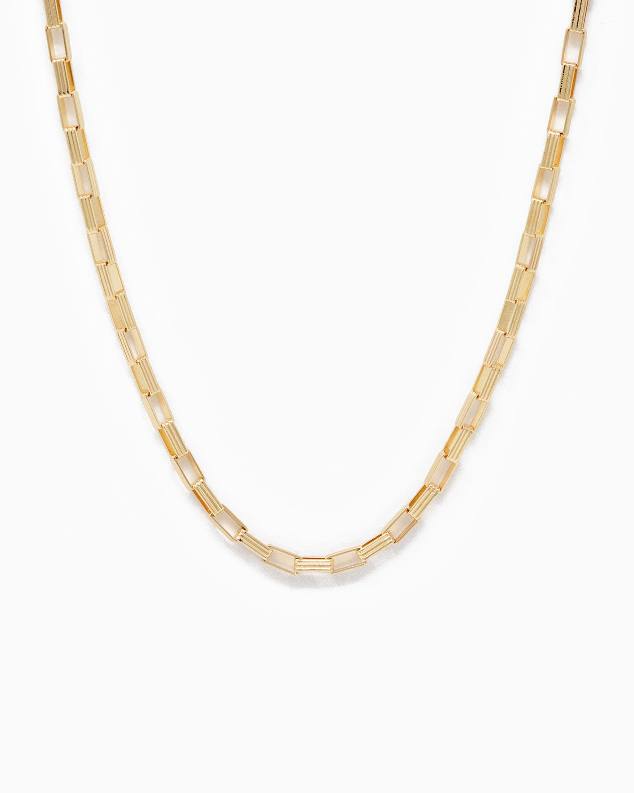 Textured Rectangle Chain Necklace