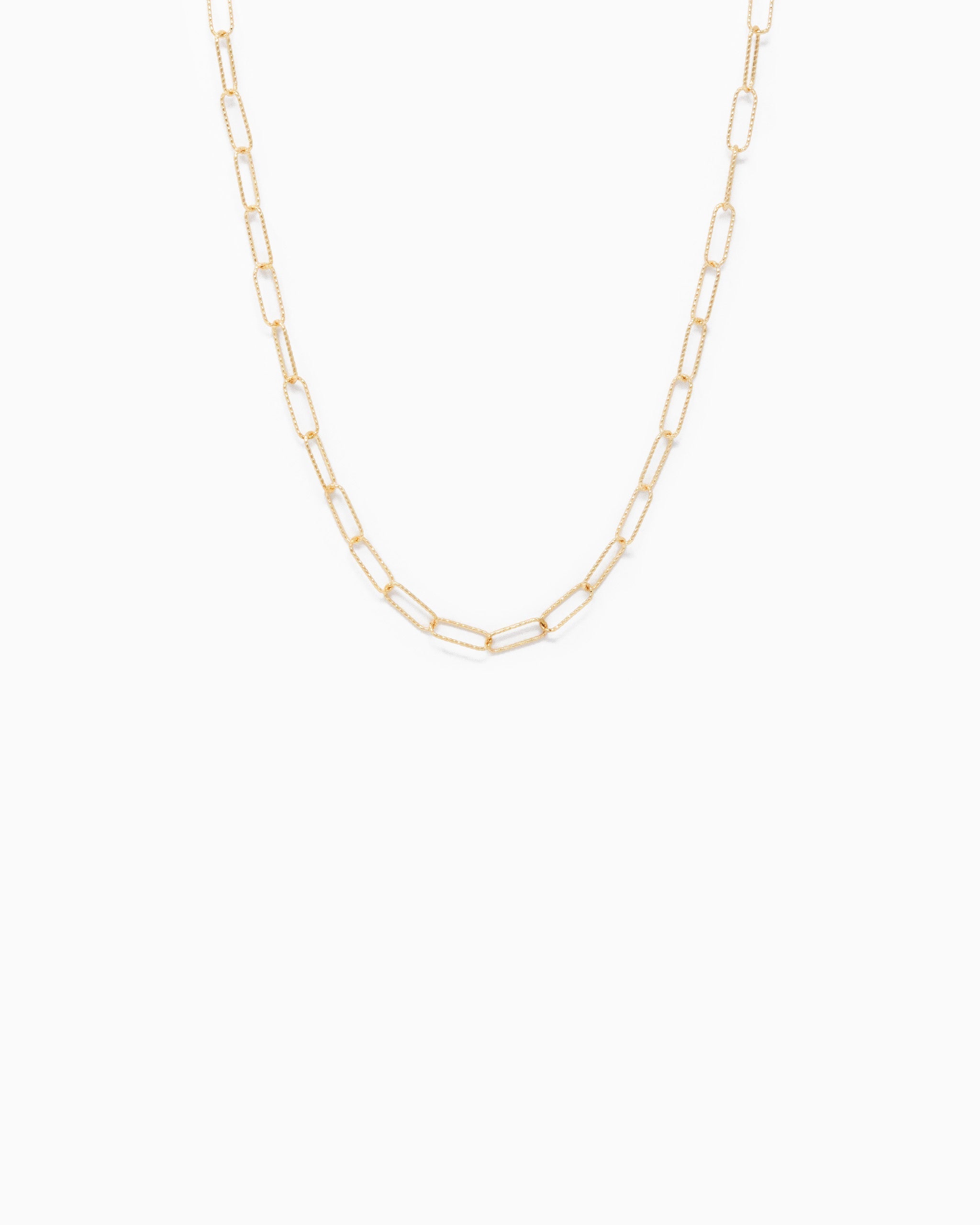 Textured Small Clip Link Chain Necklace-3