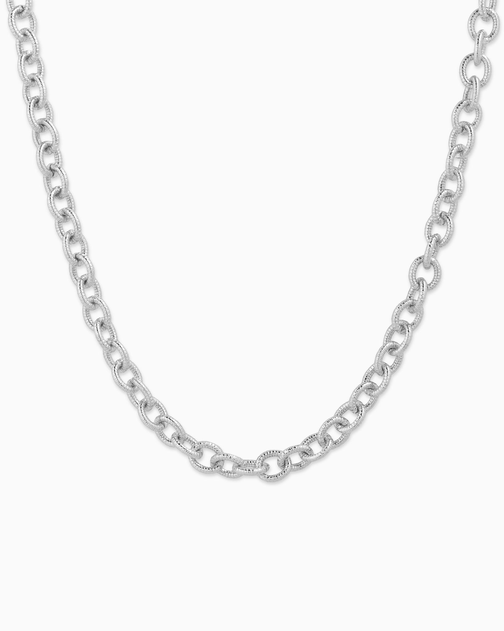 Textured Oval Link Chain Necklace