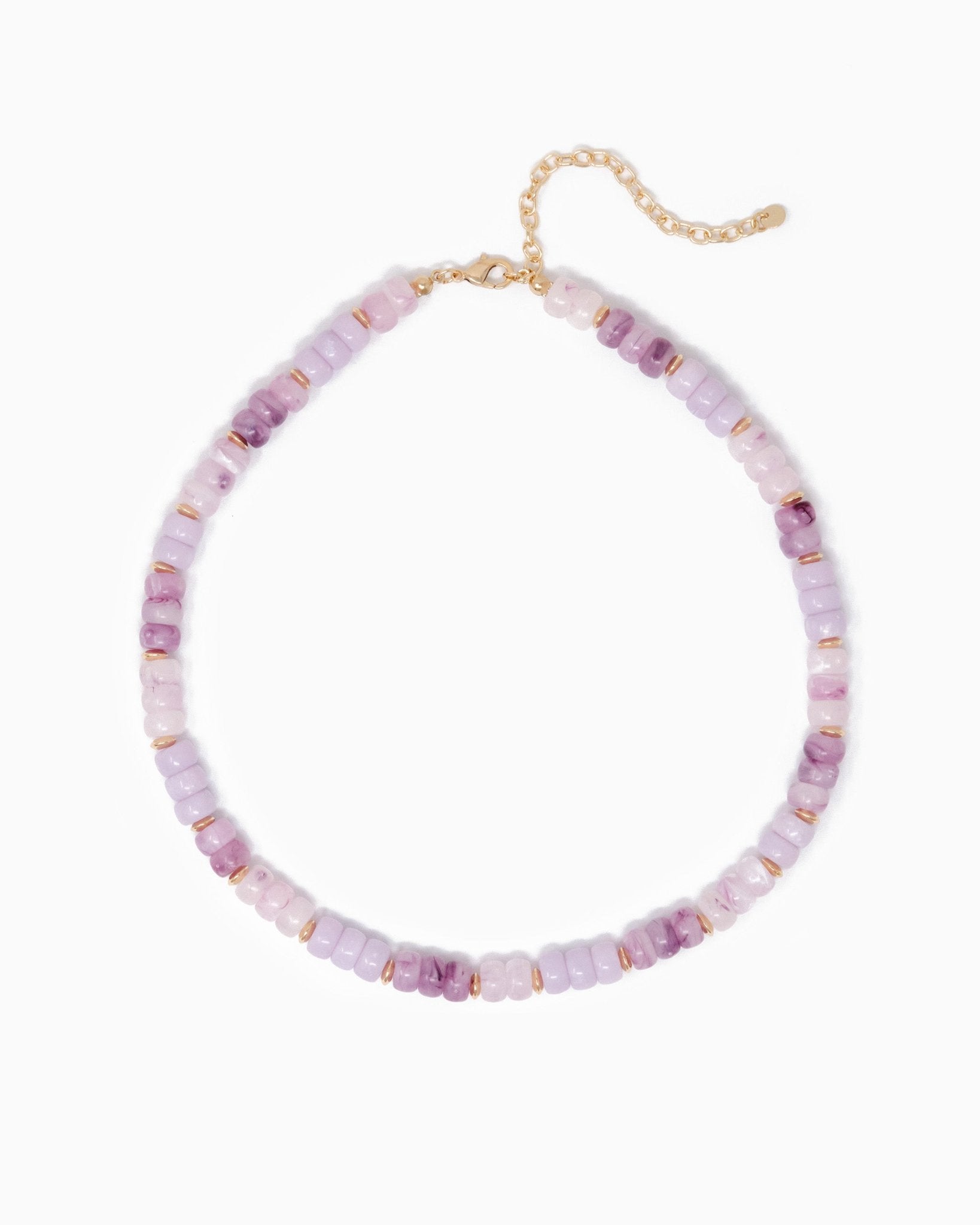 Multi-Color Beaded Necklace – Lavender
