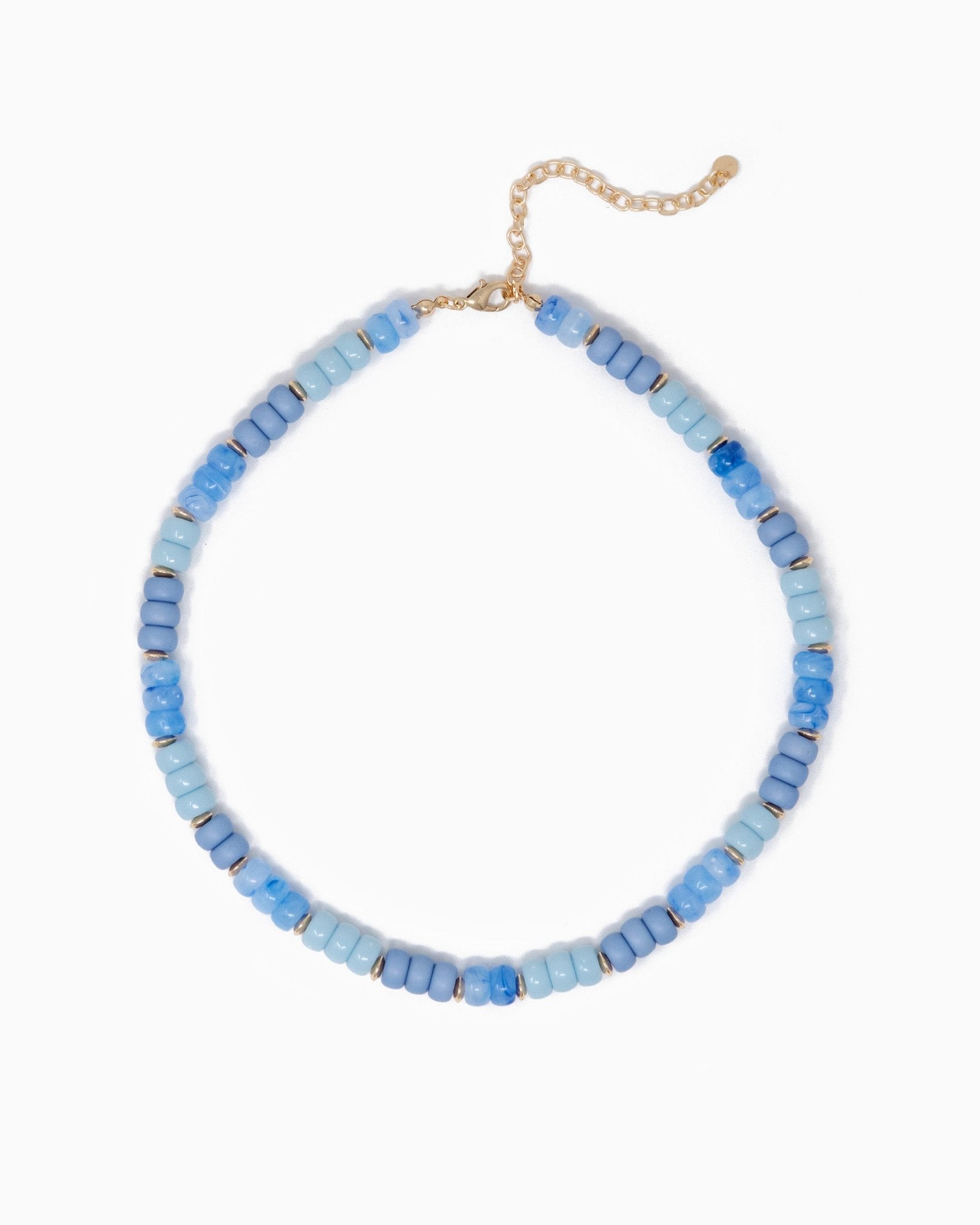 Multi-Color Beaded Necklace – Blue